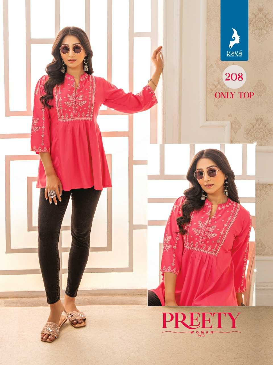 pretty women vol 2 by kaya readymade classy outfit big size short top exports 