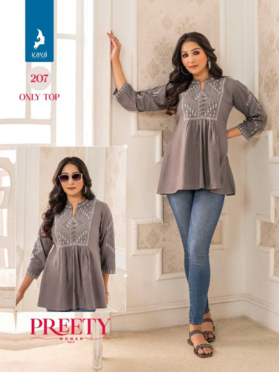 pretty women vol 2 by kaya readymade classy outfit big size short top exports 