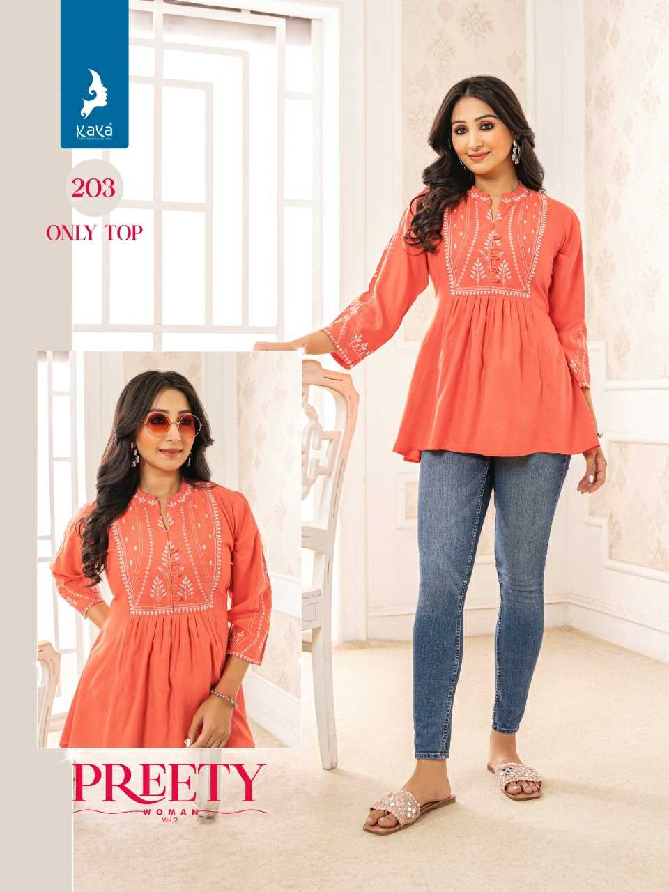 pretty women vol 2 by kaya readymade classy outfit big size short top exports 