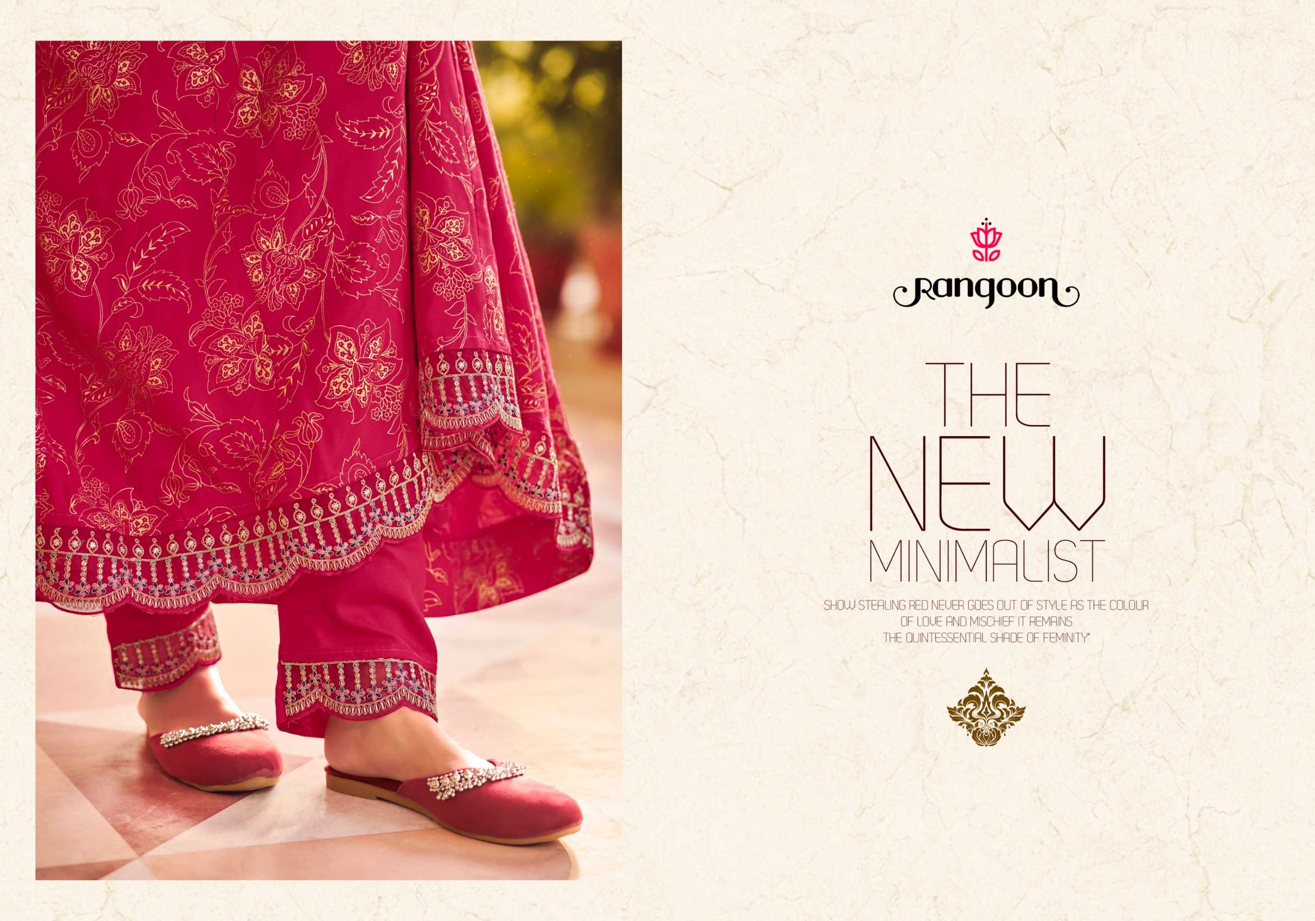 rangoon gahna readymade rayon print anarkali style hand mirror big size kurti pant dupatta