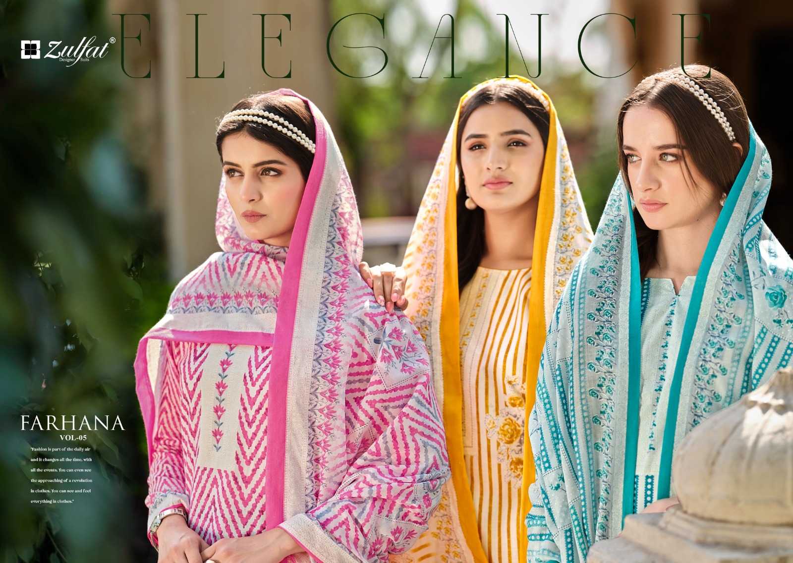 zulfat farhana vol 5 fancy cotton comfortable full stitch big size pakistani salwar suit 