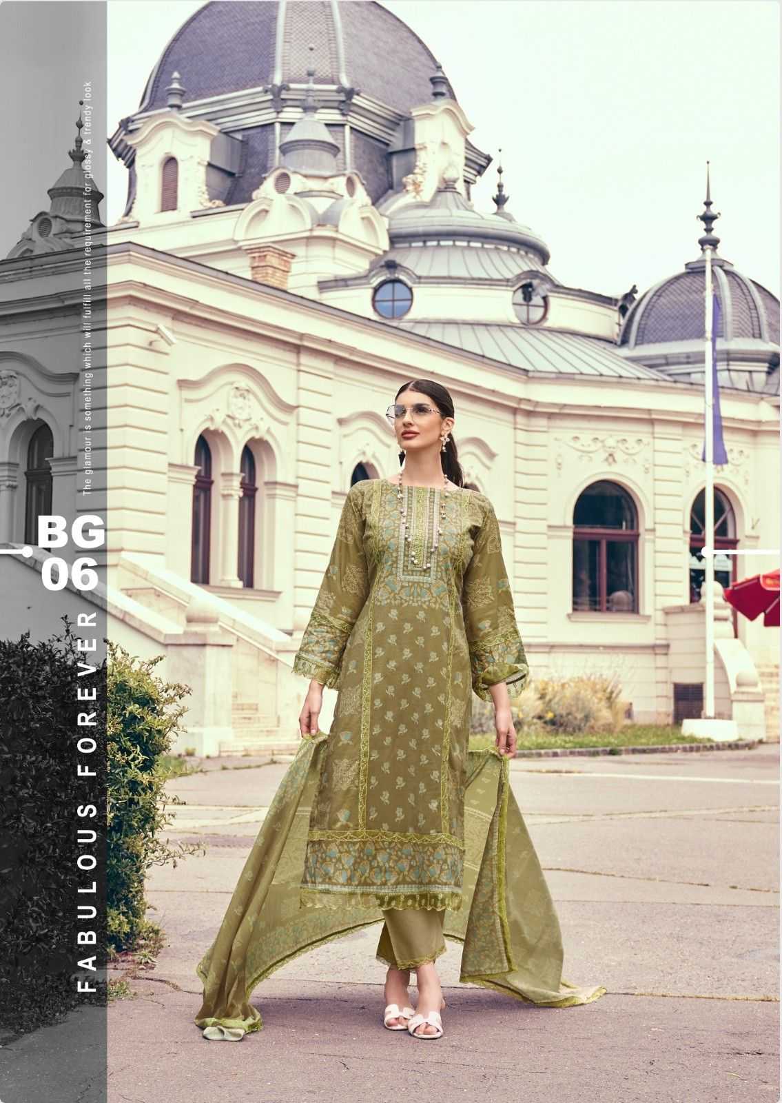 bagh by the hermitage chikankari work cotton printed 3pcs suits