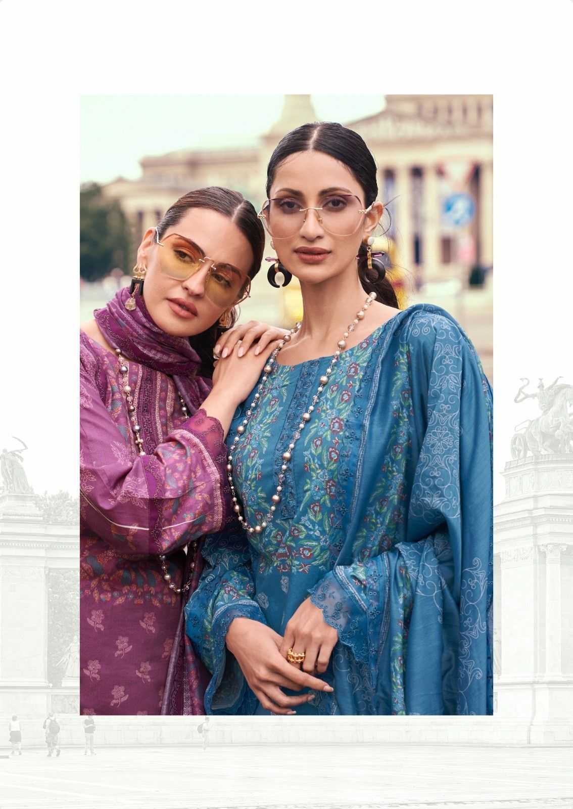 bagh by the hermitage chikankari work cotton printed 3pcs suits