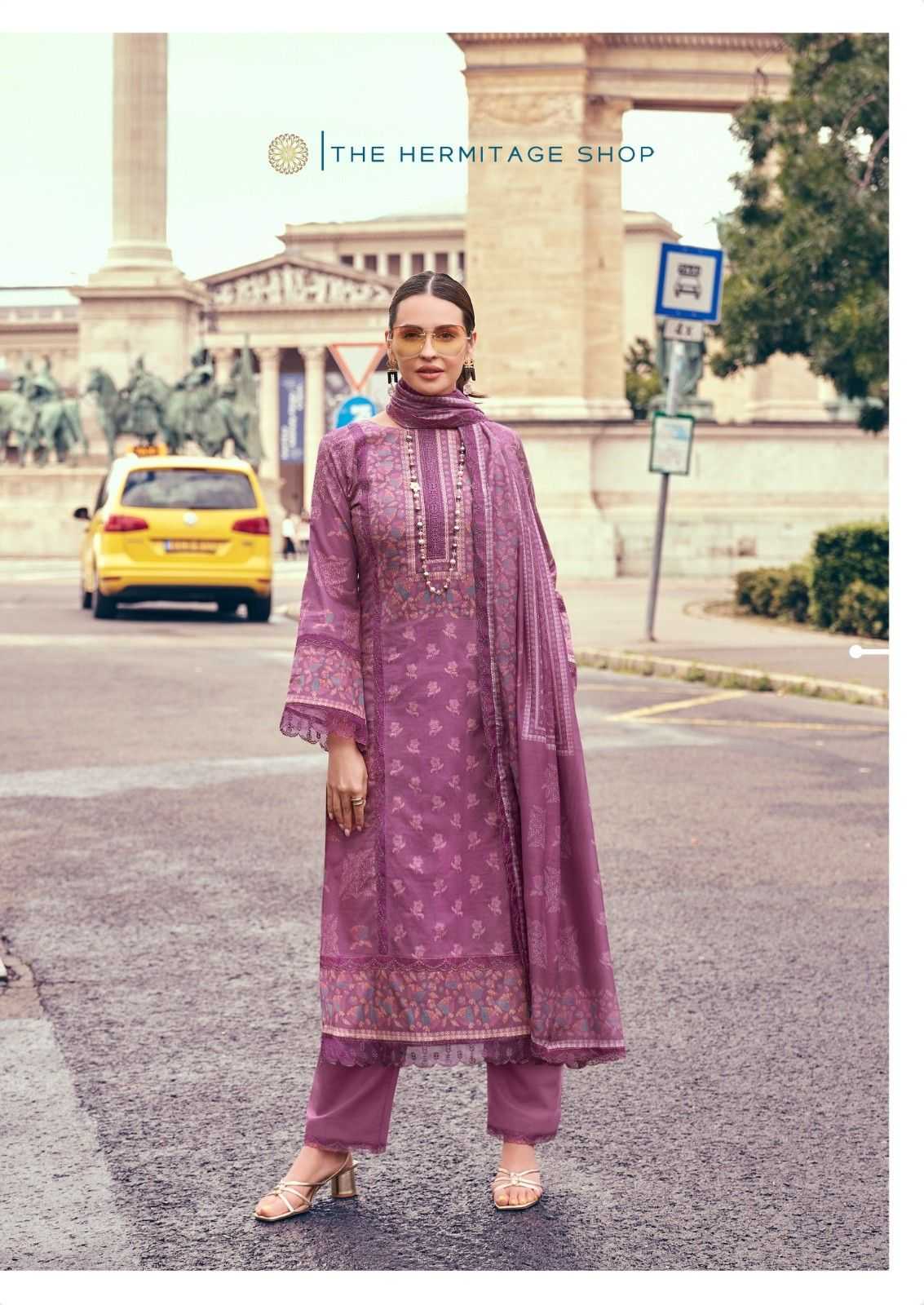 bagh by the hermitage chikankari work cotton printed 3pcs suits