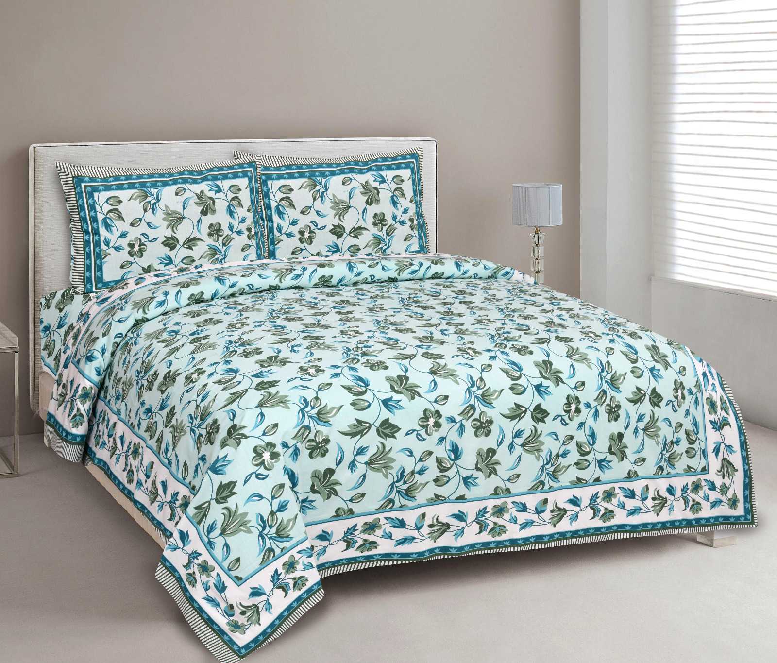 heritage king size cotton new design bedsheet with 2 matching pillow cover