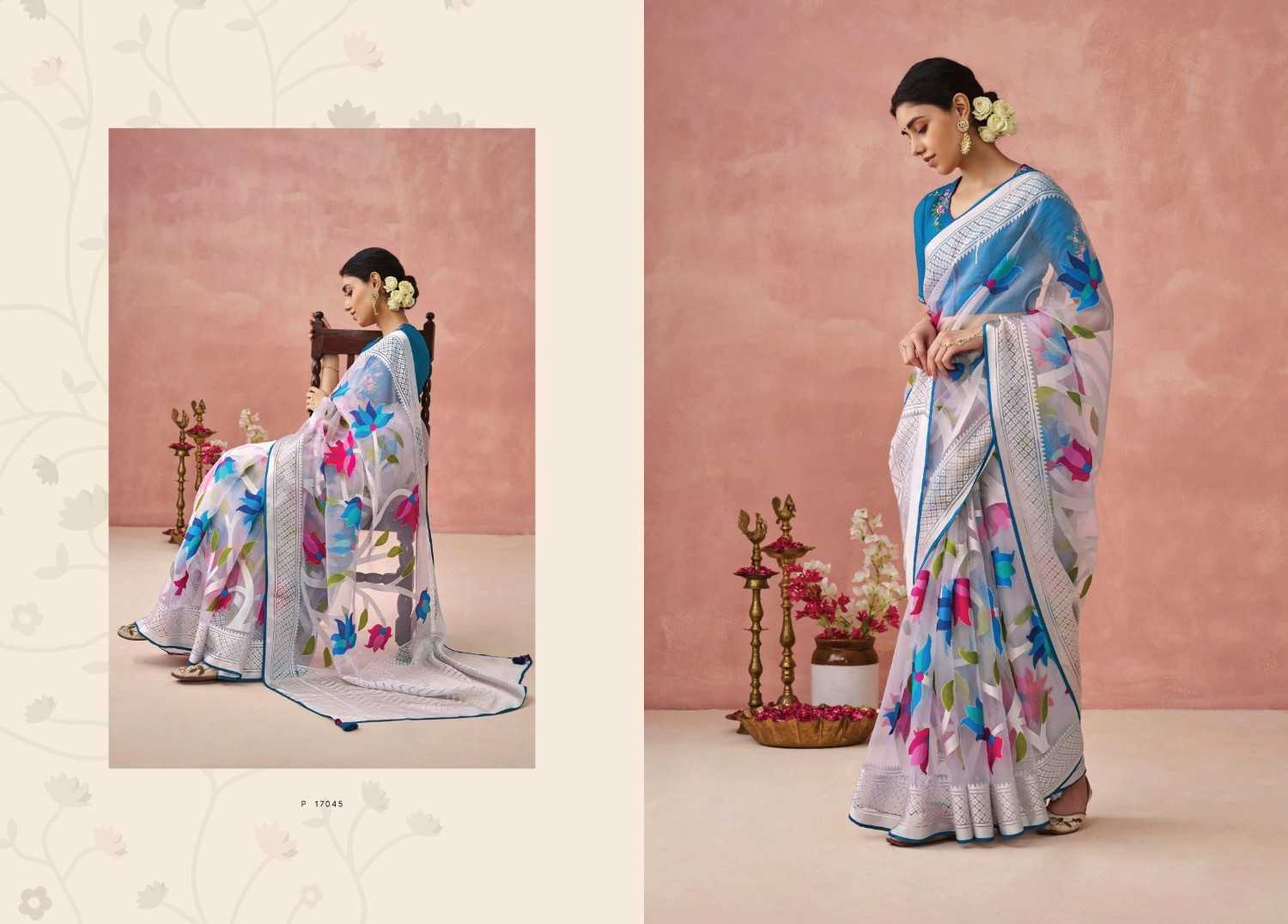 kimora meera vol 15 organza baraso adorable saree with blouse 