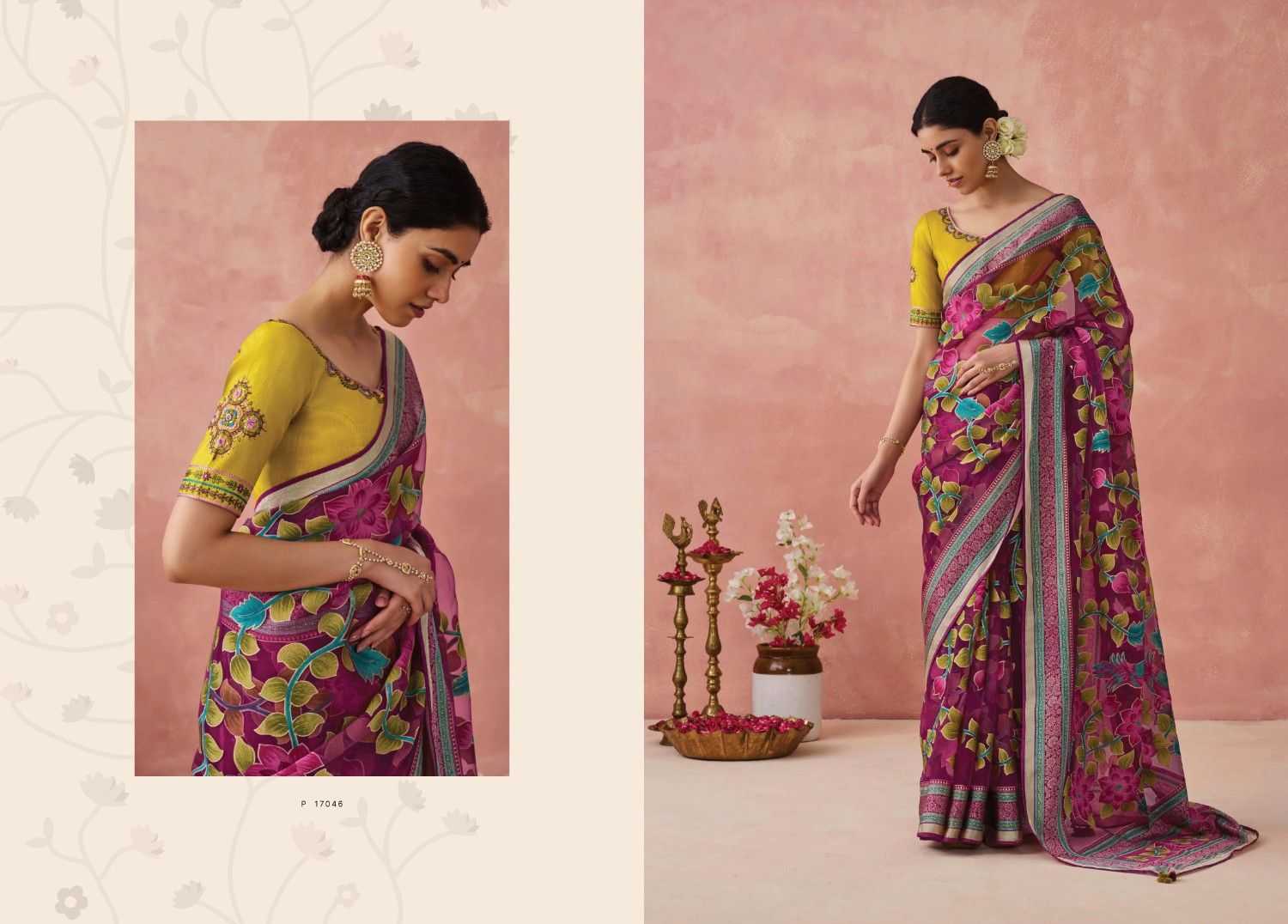 kimora meera vol 15 organza baraso adorable saree with blouse 
