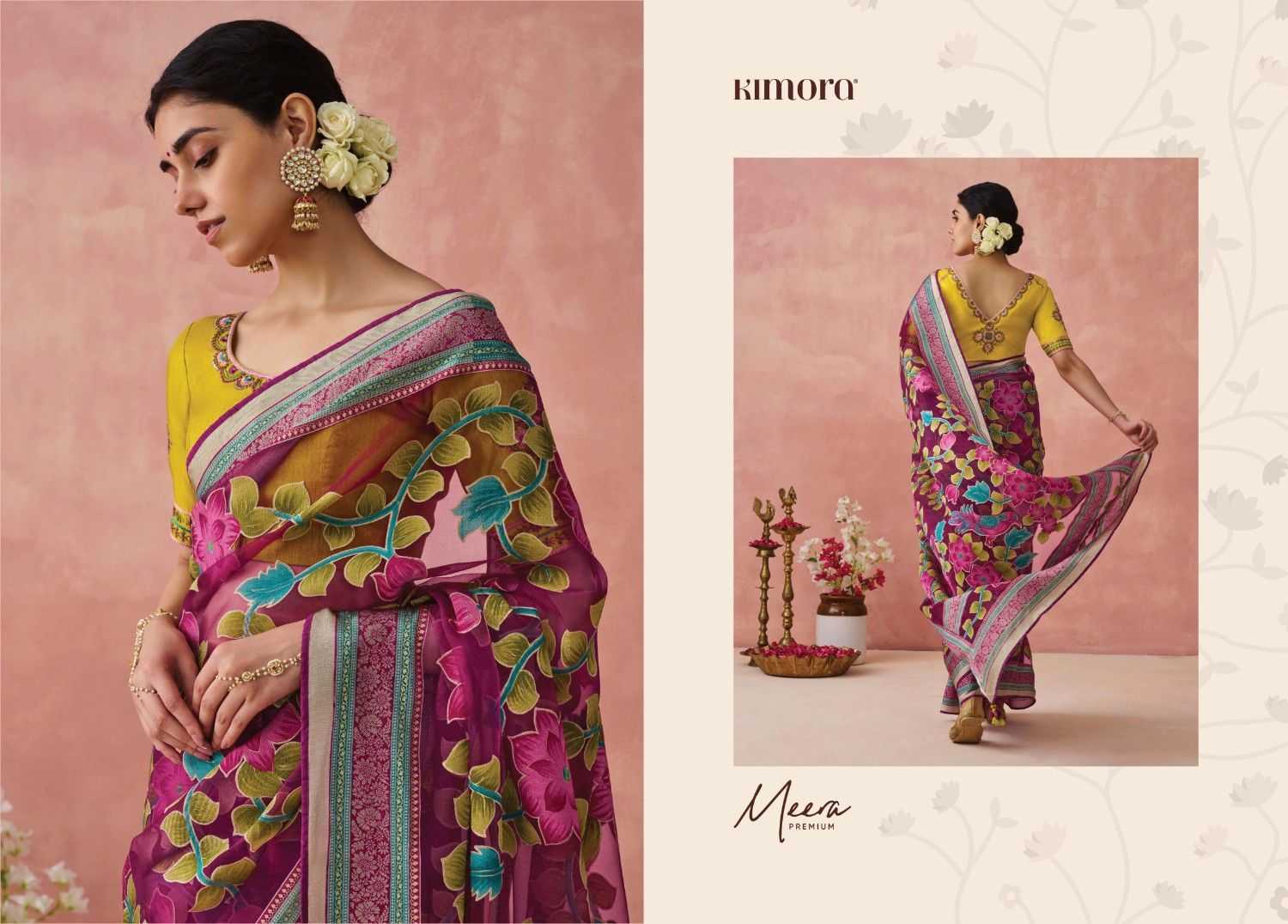 kimora meera vol 15 organza baraso adorable saree with blouse 