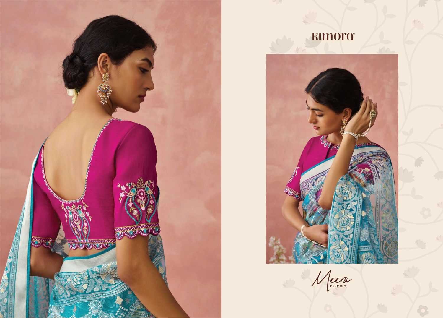 kimora meera vol 15 organza baraso adorable saree with blouse 