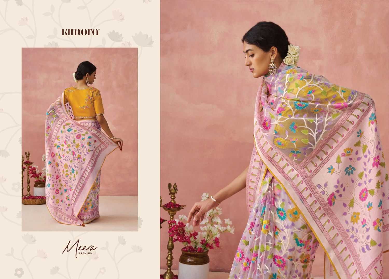 kimora meera vol 15 organza baraso adorable saree with blouse 