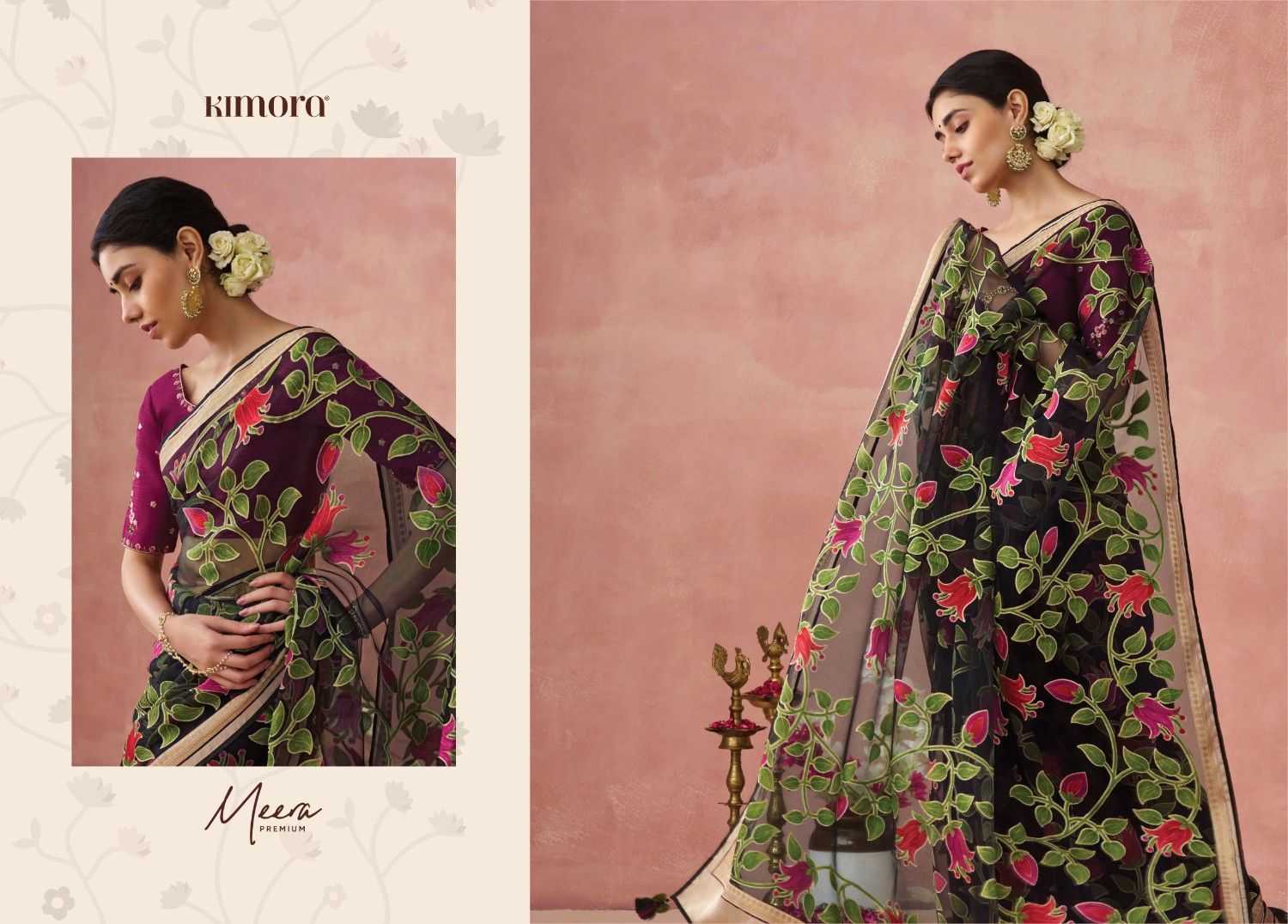 kimora meera vol 15 organza baraso adorable saree with blouse 