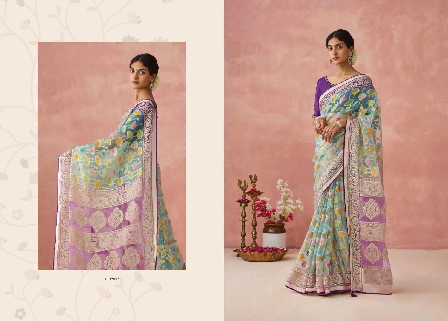 kimora meera vol 15 organza baraso adorable saree with blouse 