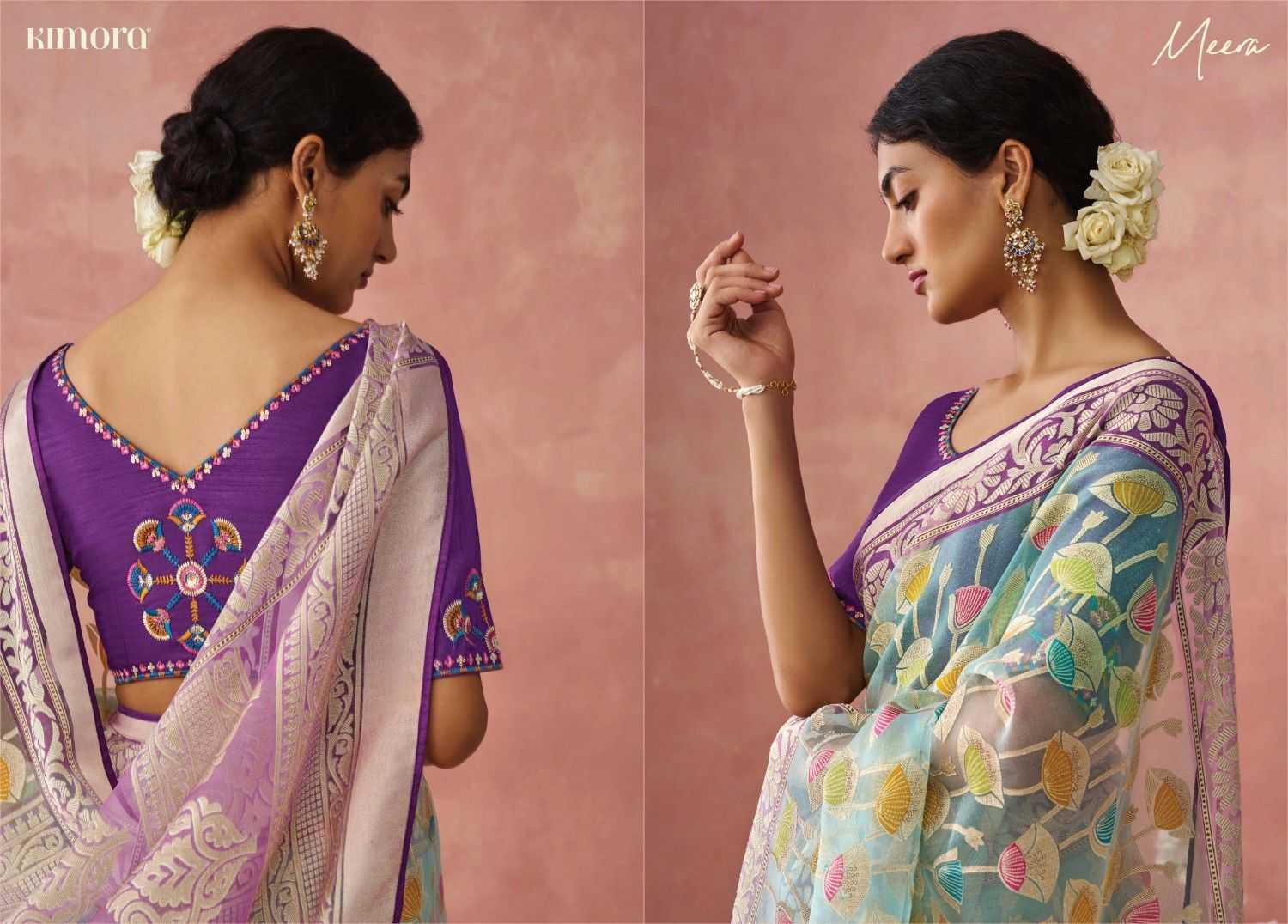 kimora meera vol 15 organza baraso adorable saree with blouse 