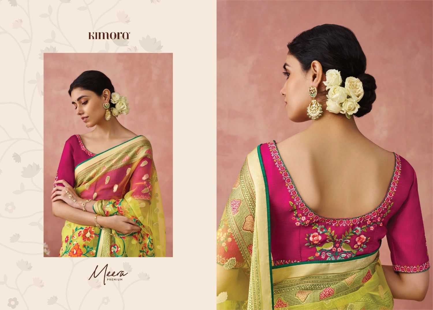 kimora meera vol 15 organza baraso adorable saree with blouse 