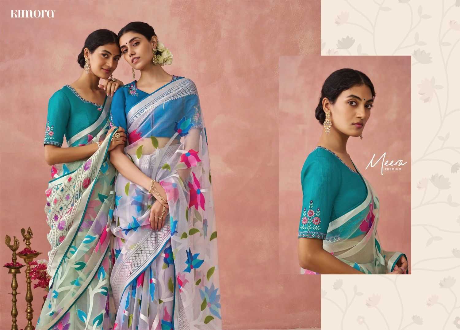 kimora meera vol 15 organza baraso adorable saree with blouse 
