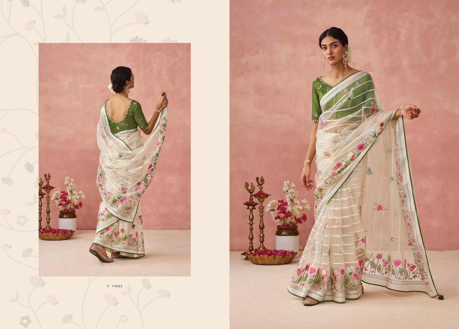 kimora meera vol 15 organza baraso adorable saree with blouse 