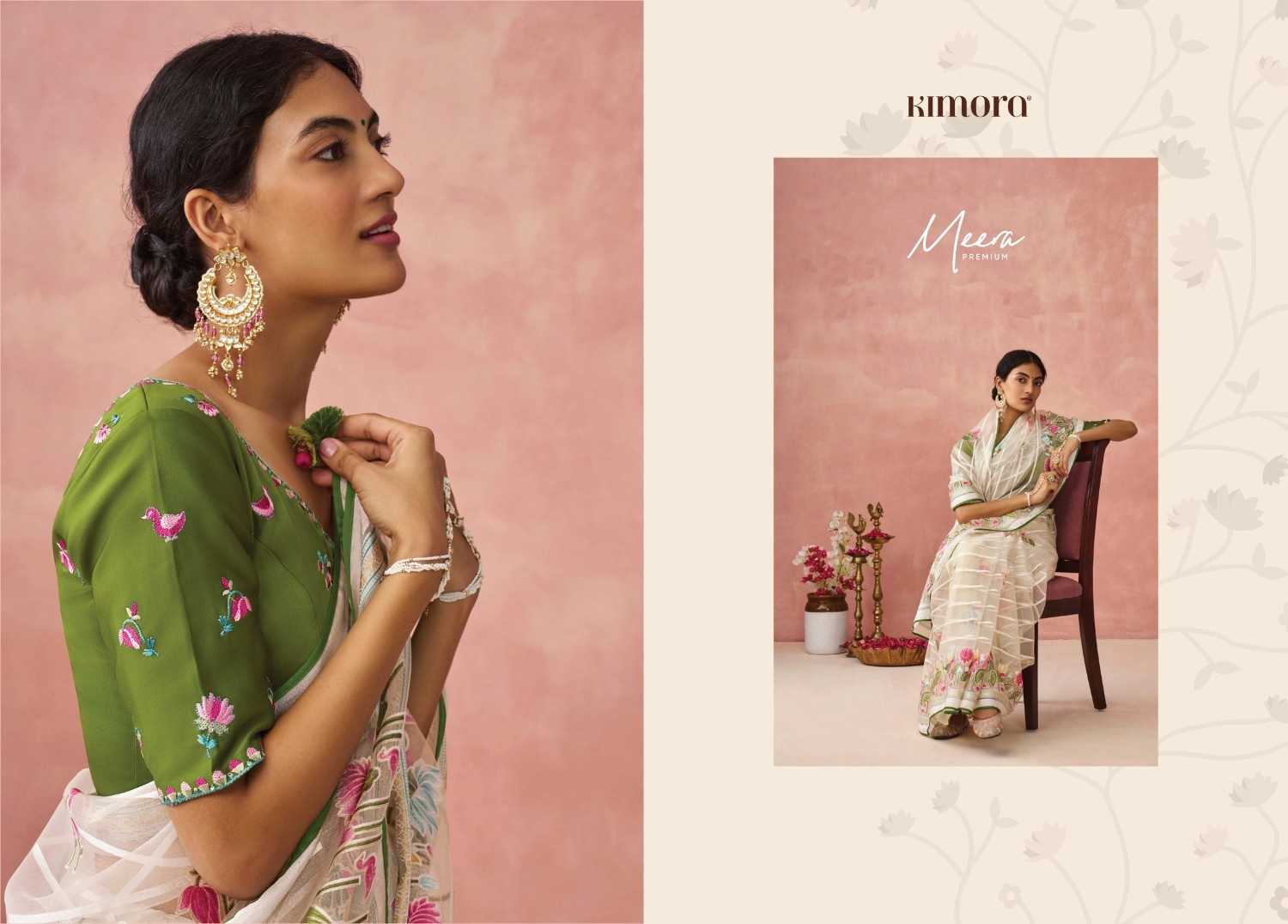 kimora meera vol 15 organza baraso adorable saree with blouse 