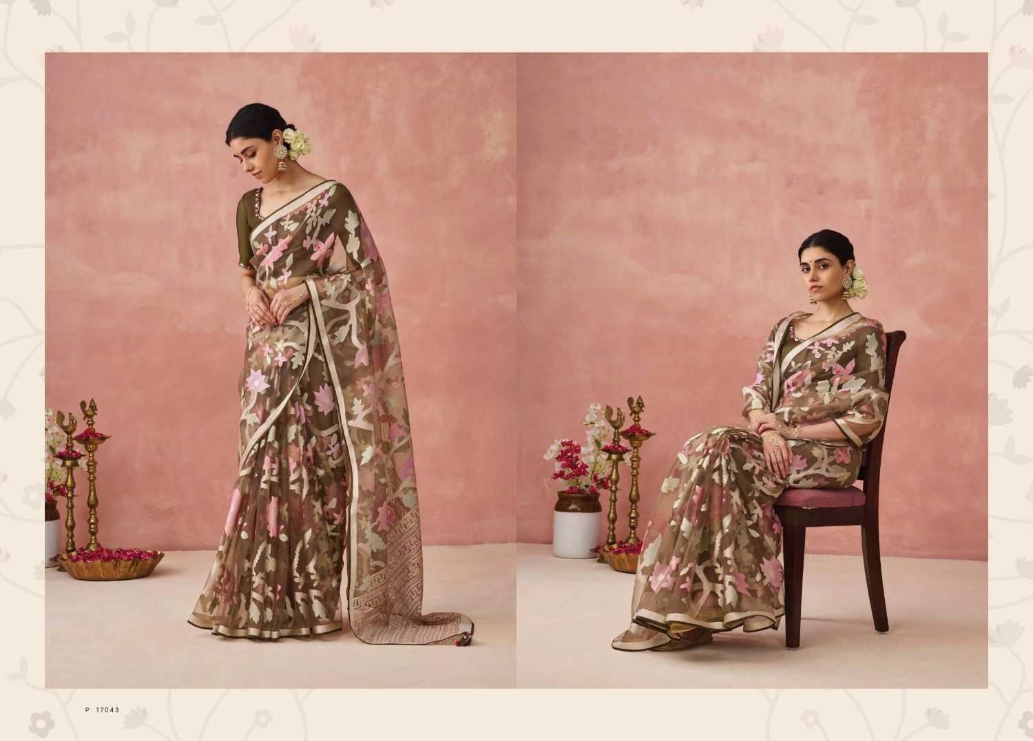 kimora meera vol 15 organza baraso adorable saree with blouse 