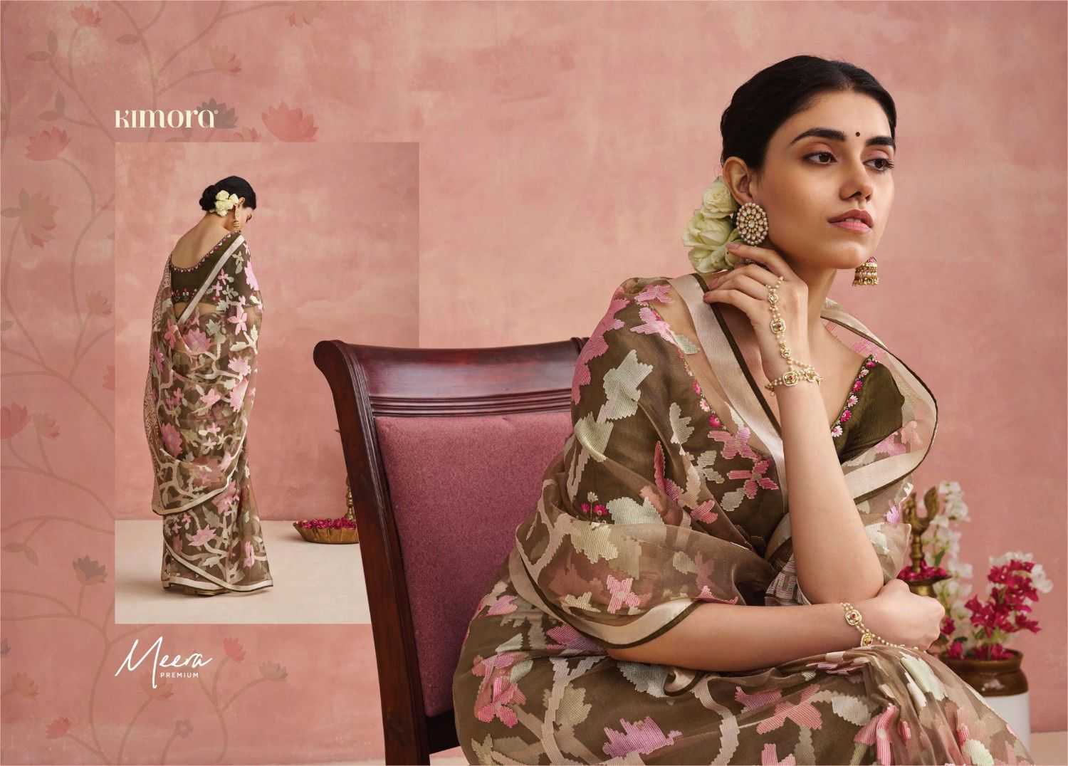 kimora meera vol 15 organza baraso adorable saree with blouse 