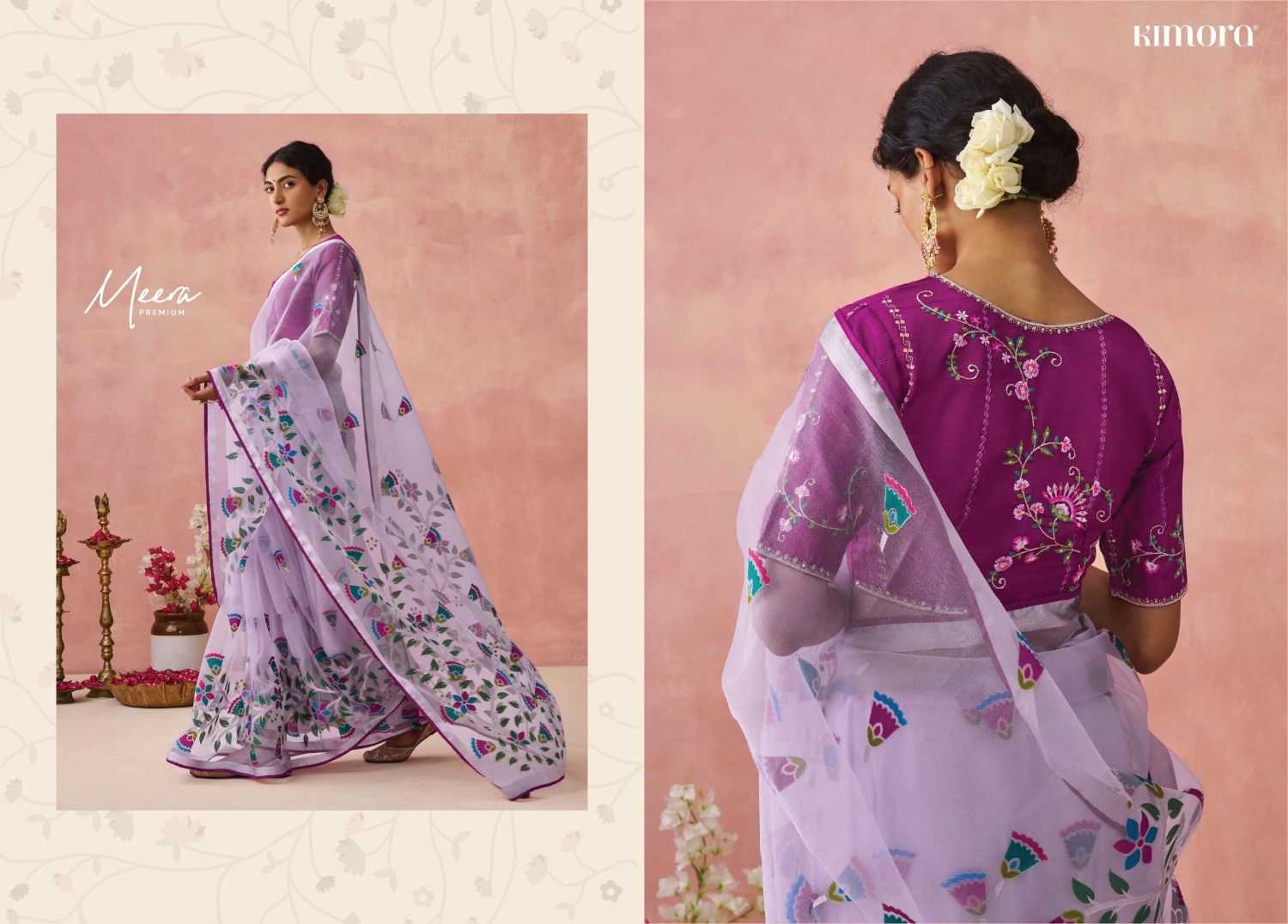 kimora meera vol 15 organza baraso adorable saree with blouse 
