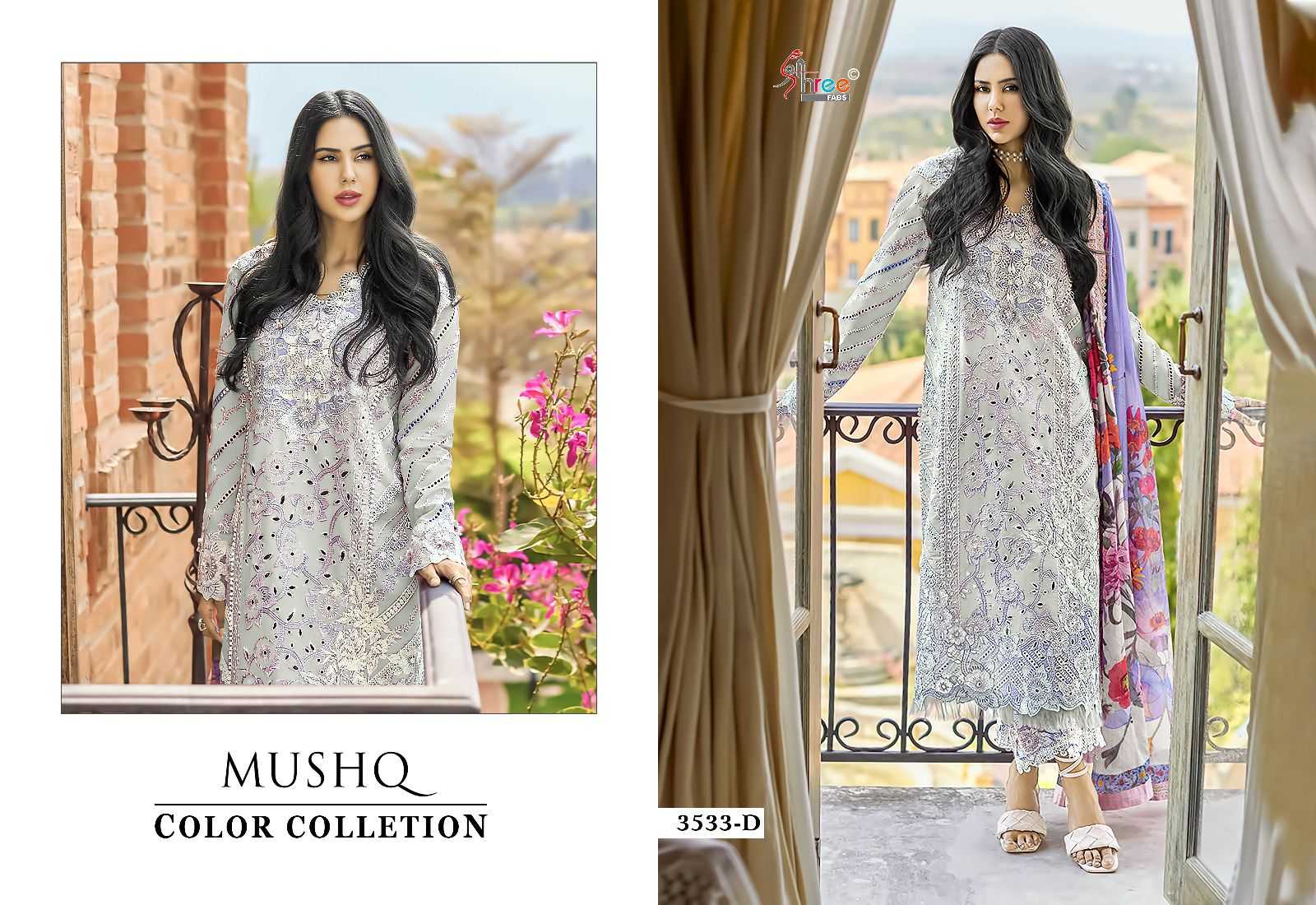 mushq color collection vol 24 by shree fab lawn cambric pakistani suits