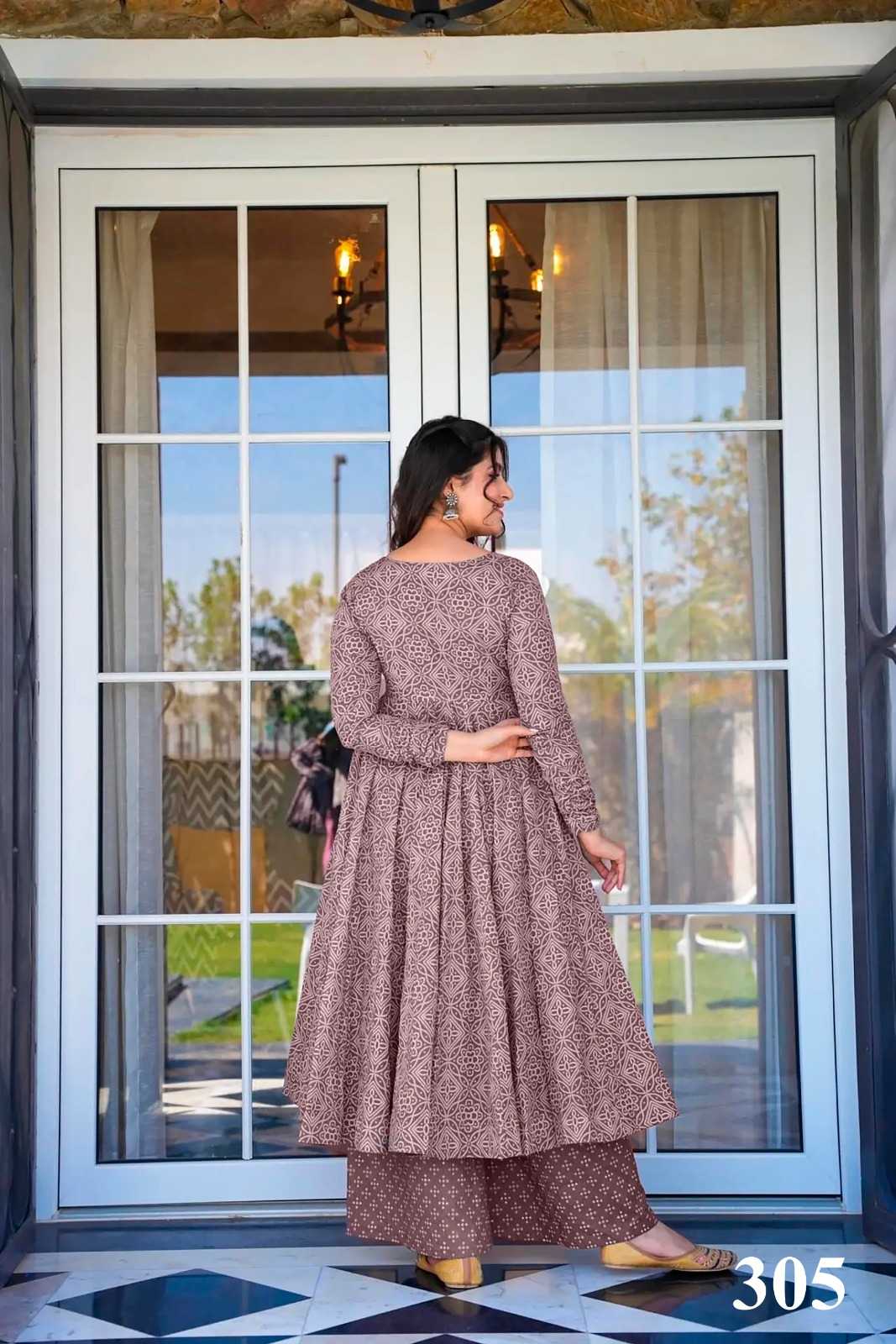 pr clora vol 3 muslin print exclusive readymade big size flair salwar kameez 