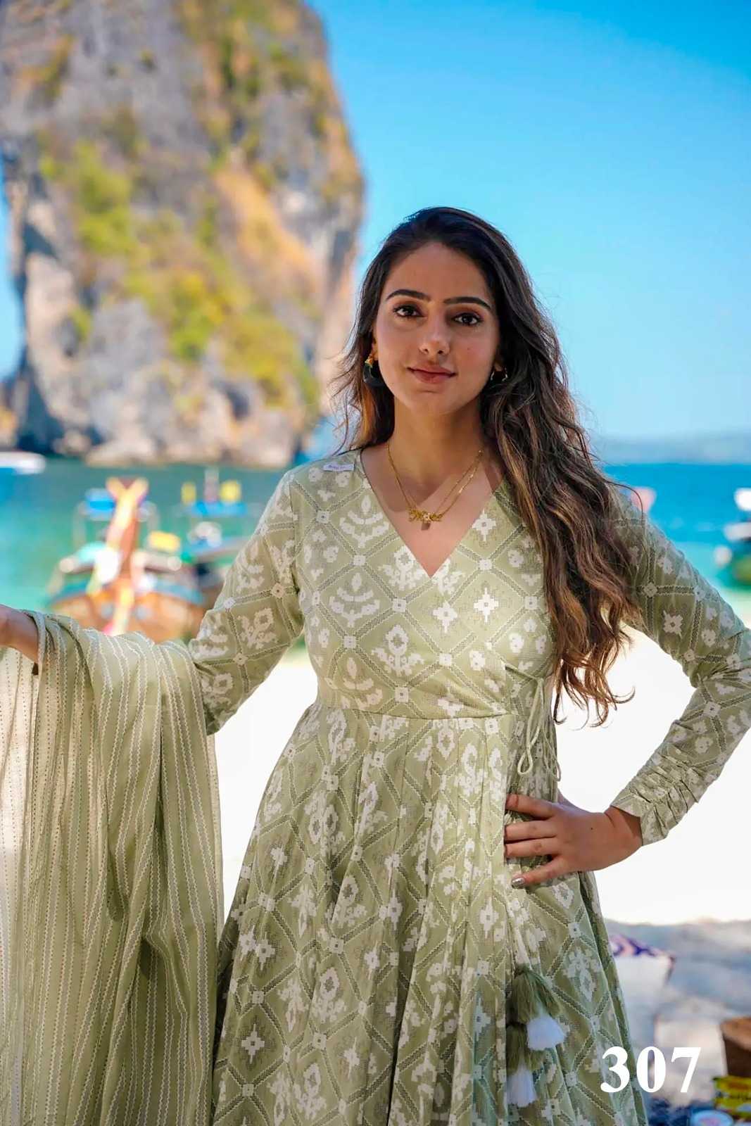 pr clora vol 3 muslin print exclusive readymade big size flair salwar kameez 