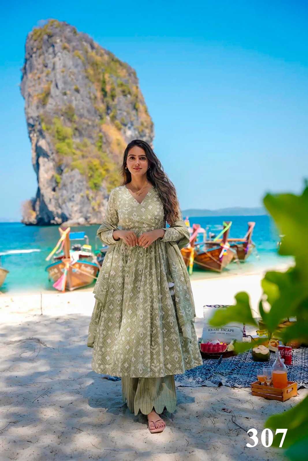 pr clora vol 3 muslin print exclusive readymade big size flair salwar kameez 