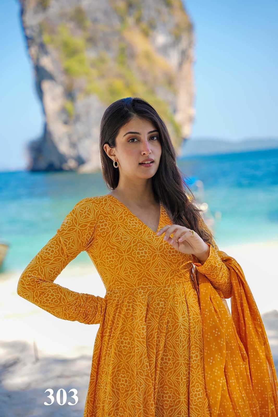 pr clora vol 3 muslin print exclusive readymade big size flair salwar kameez 