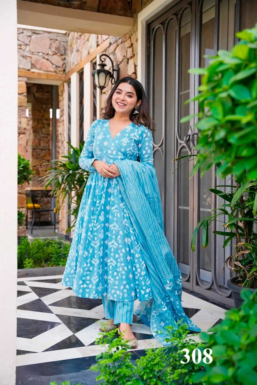 pr clora vol 3 muslin print exclusive readymade big size flair salwar kameez 