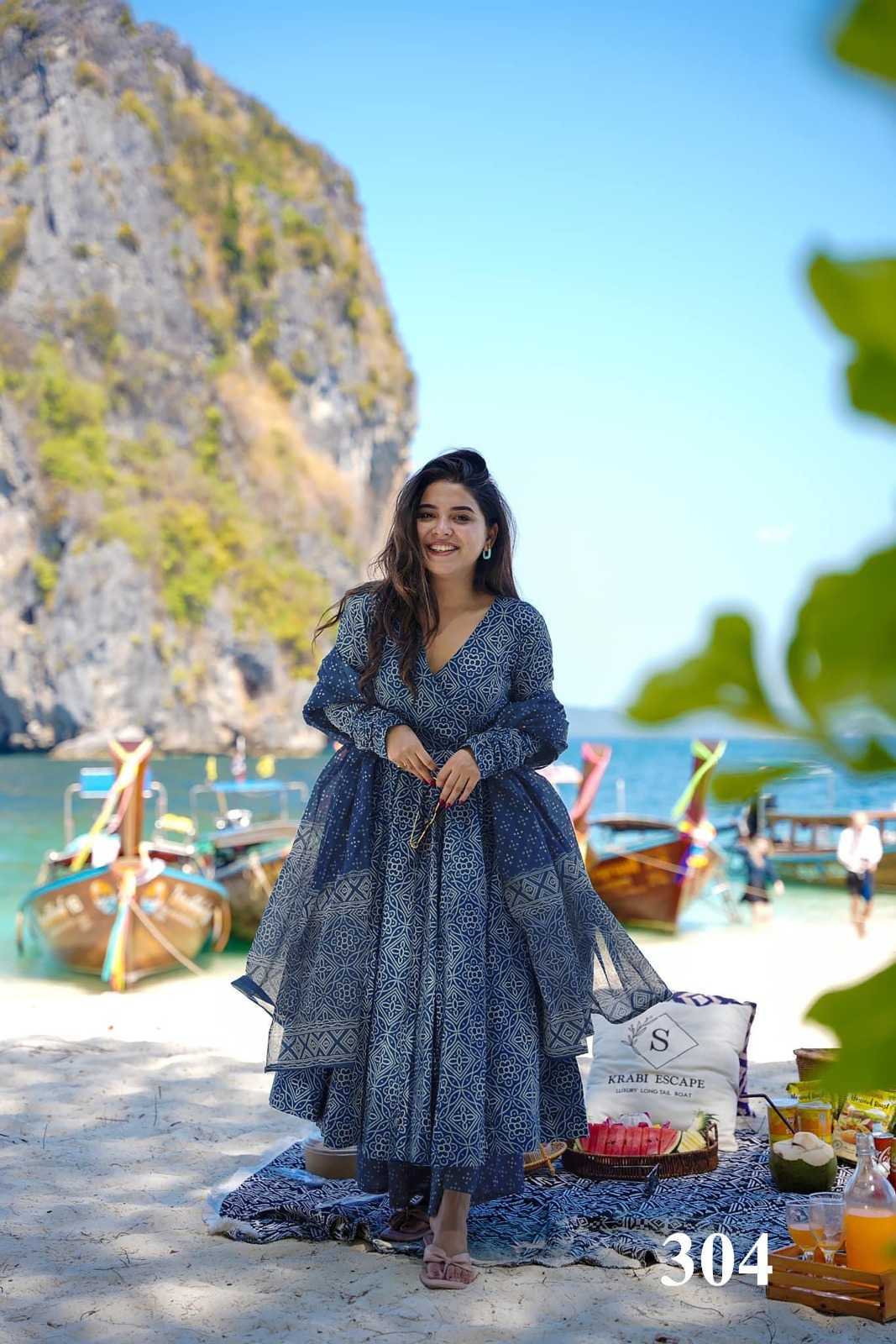 pr clora vol 3 muslin print exclusive readymade big size flair salwar kameez 