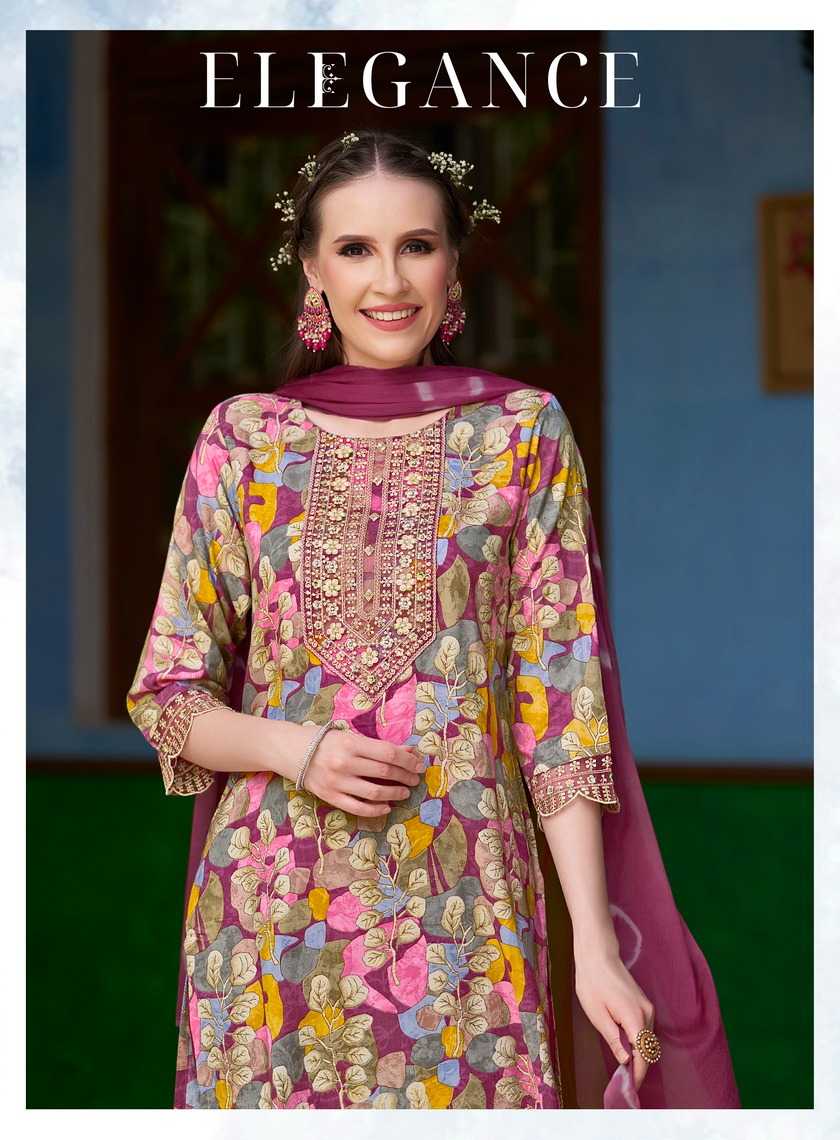 rivazo vol 1 by radhika embroidery work full stitch pretty look big size 3pcs dress