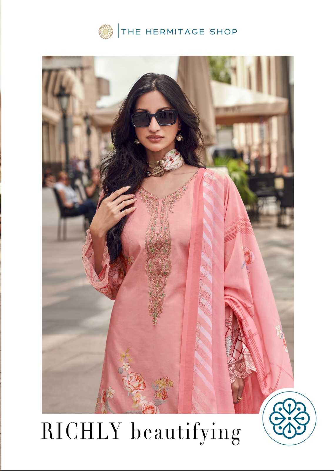 aayka by the hermitage embroidery work lawn cotton suits