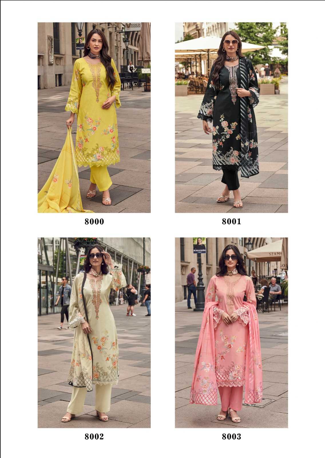 aayka by the hermitage embroidery work lawn cotton suits