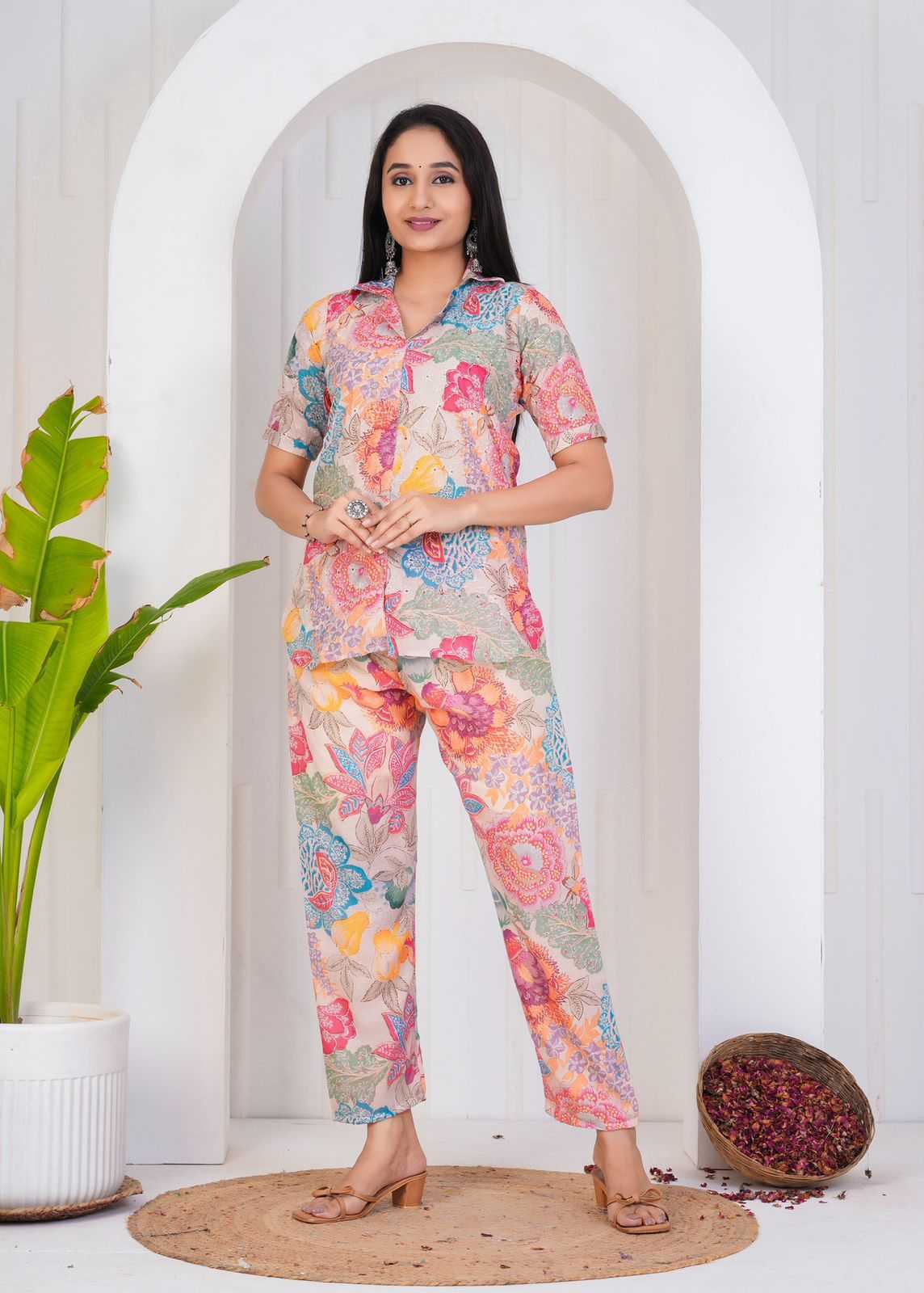 pr chicken cotton digital stylish look readymade big size co-ord set 