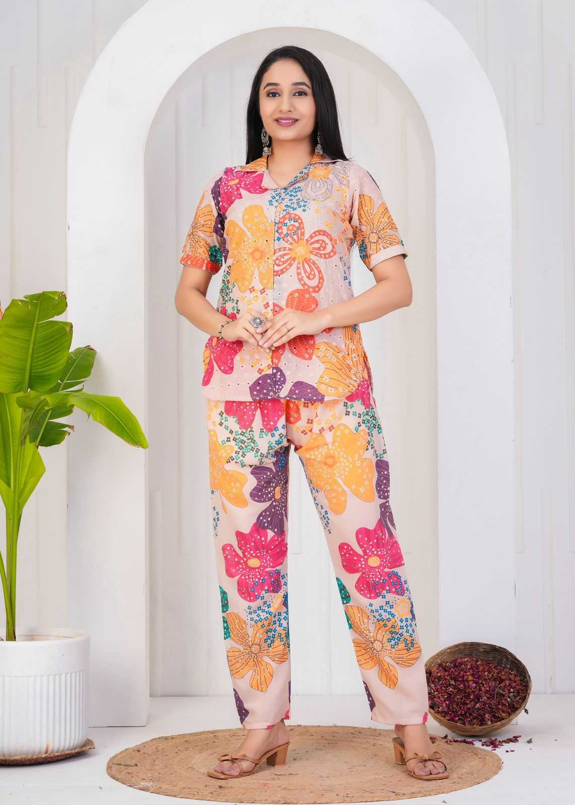 pr chicken cotton digital stylish look readymade big size co-ord set 