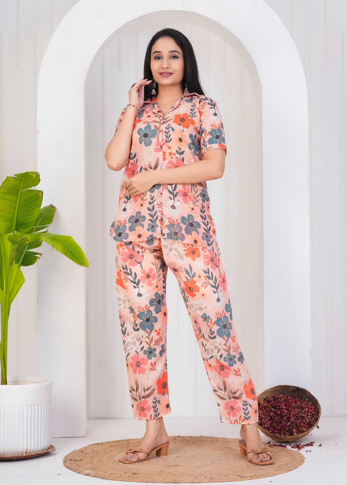 pr chicken cotton digital stylish look readymade big size co-ord set 