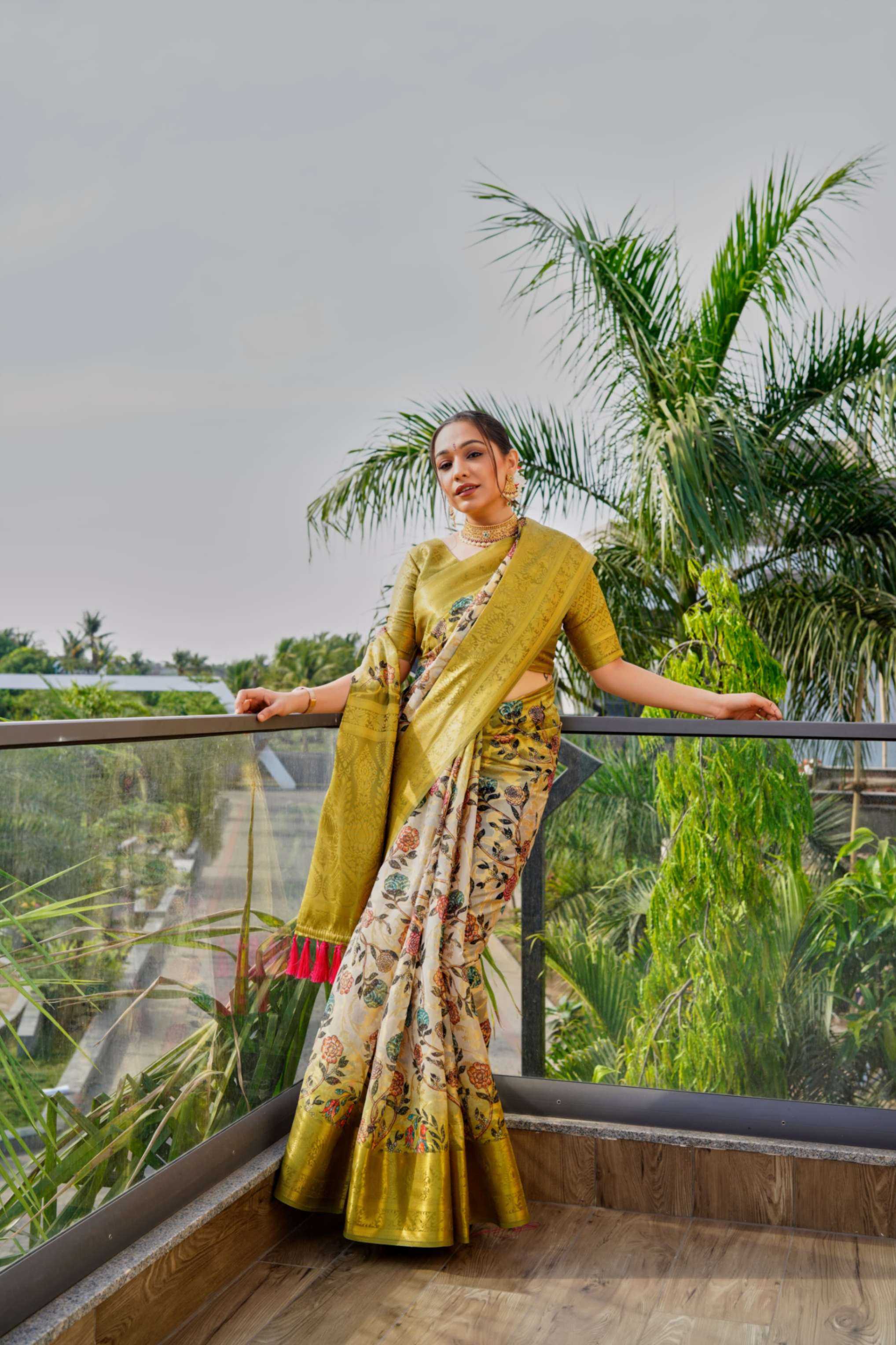 pr kc 3013 zari work designer beautiful organza saree for women