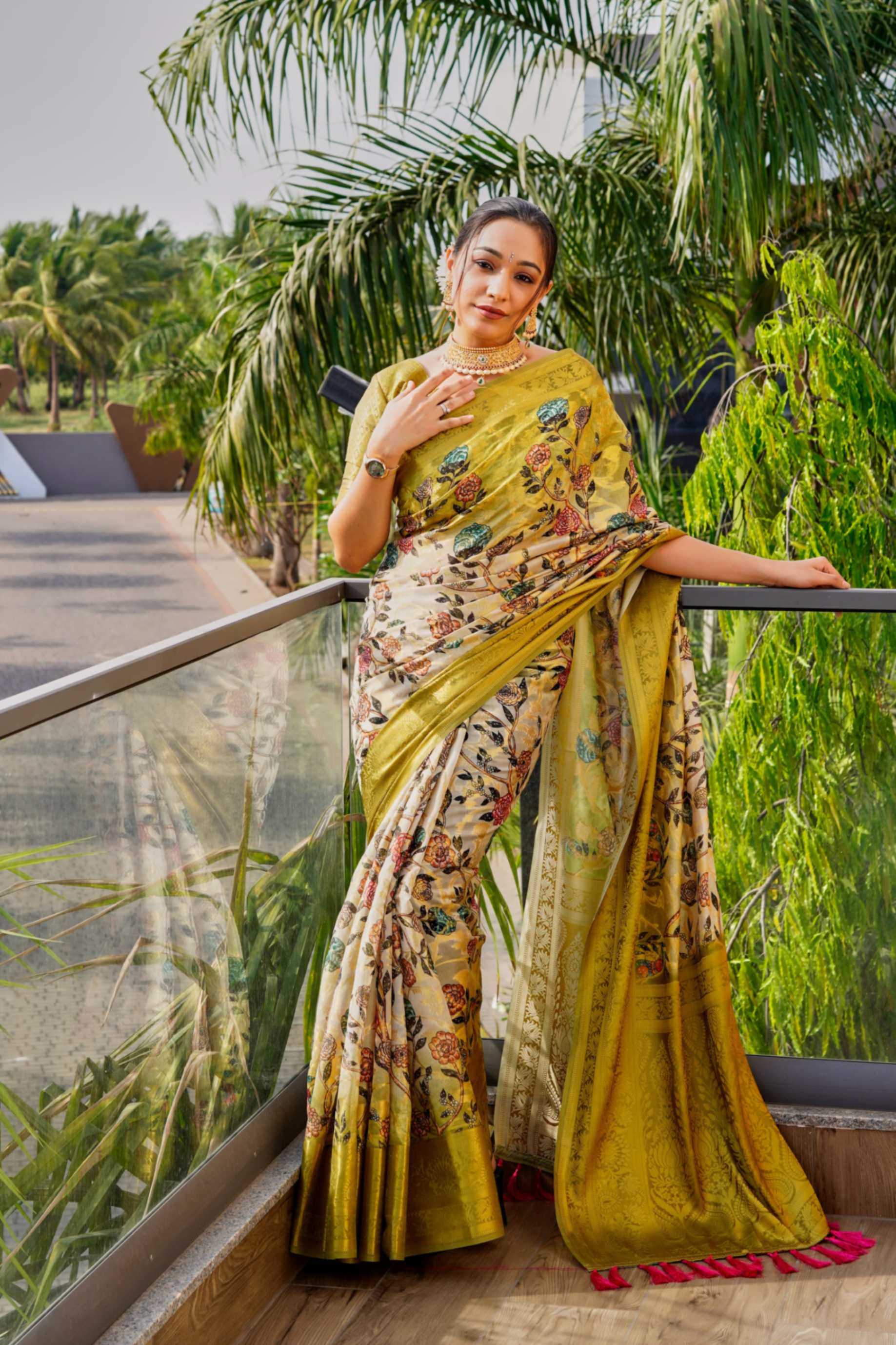 pr kc 3013 zari work designer beautiful organza saree for women
