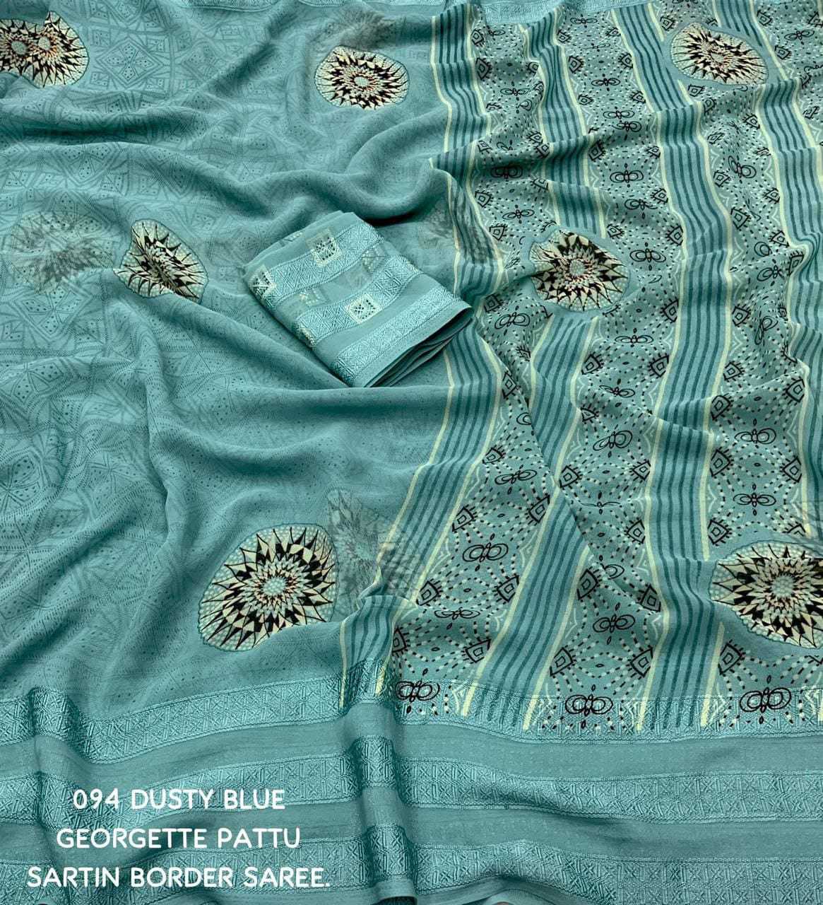 pr kc 4006 pretty look georgette light dusty color printed saree 