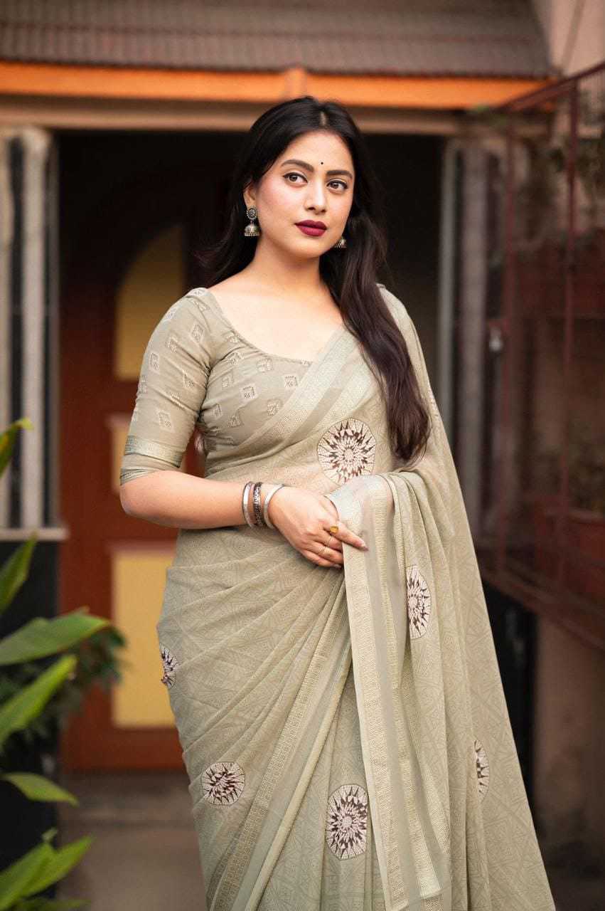 pr kc 4006 pretty look georgette light dusty color printed saree 