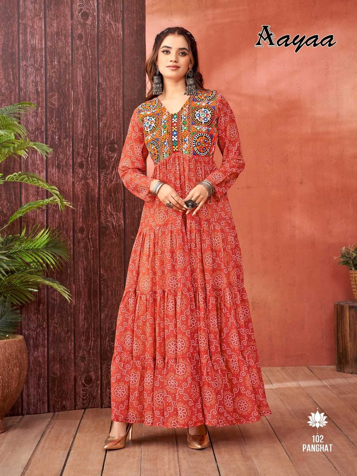 pr panghat vol 1 georgette navratri special readymade big size gown 