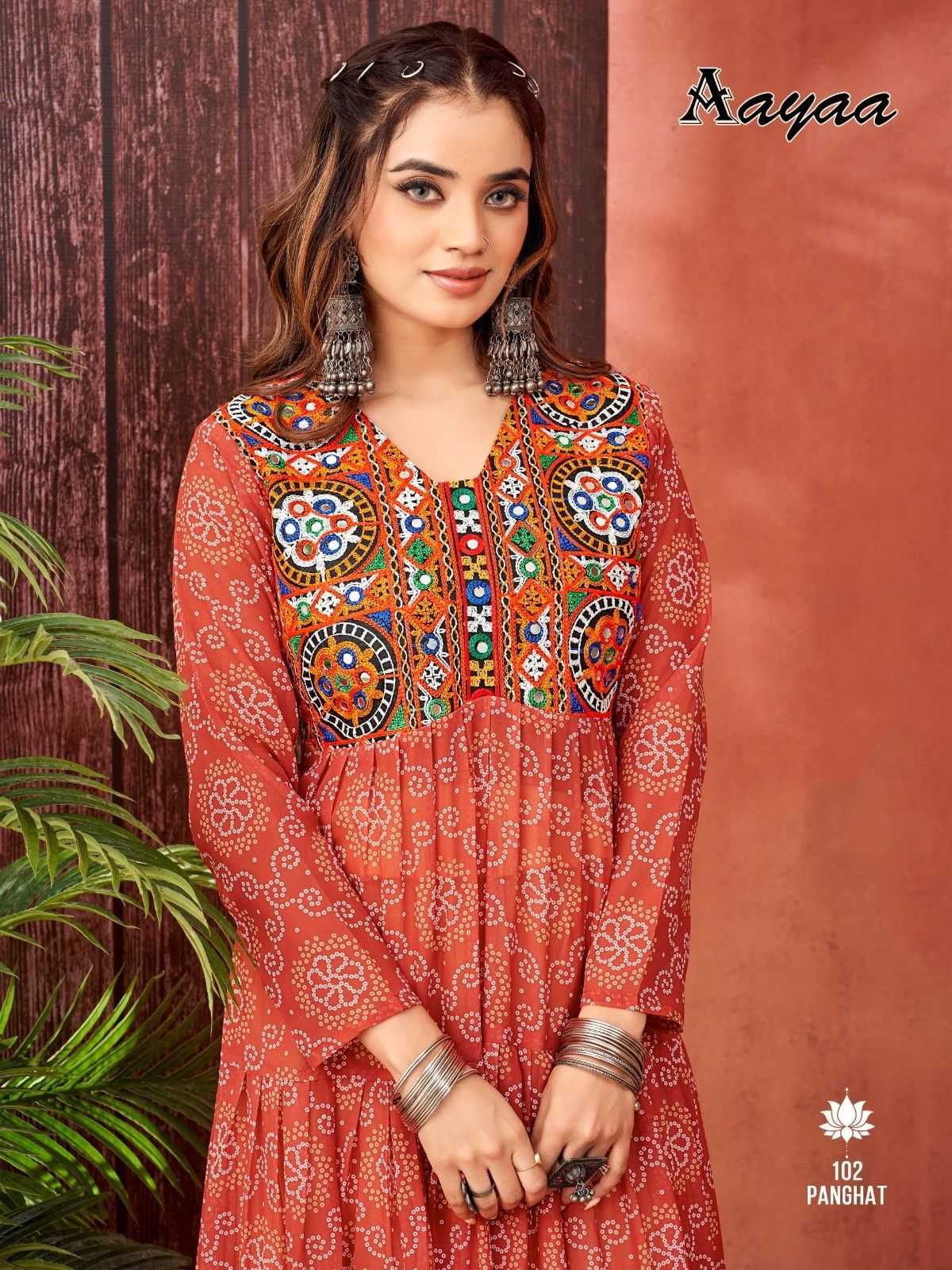 pr panghat vol 1 georgette navratri special readymade big size gown 