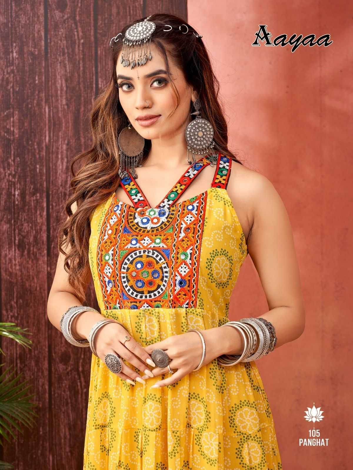 pr panghat vol 1 georgette navratri special readymade big size gown 