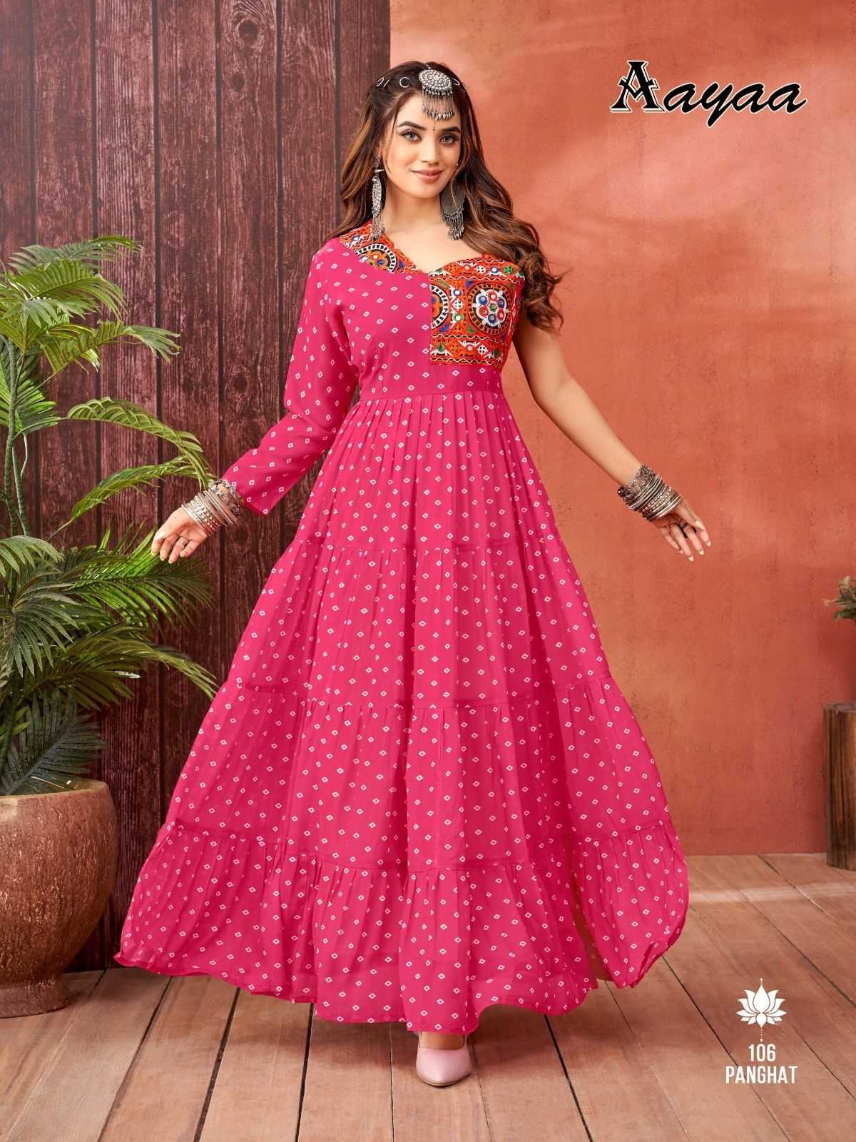 pr panghat vol 1 georgette navratri special readymade big size gown 