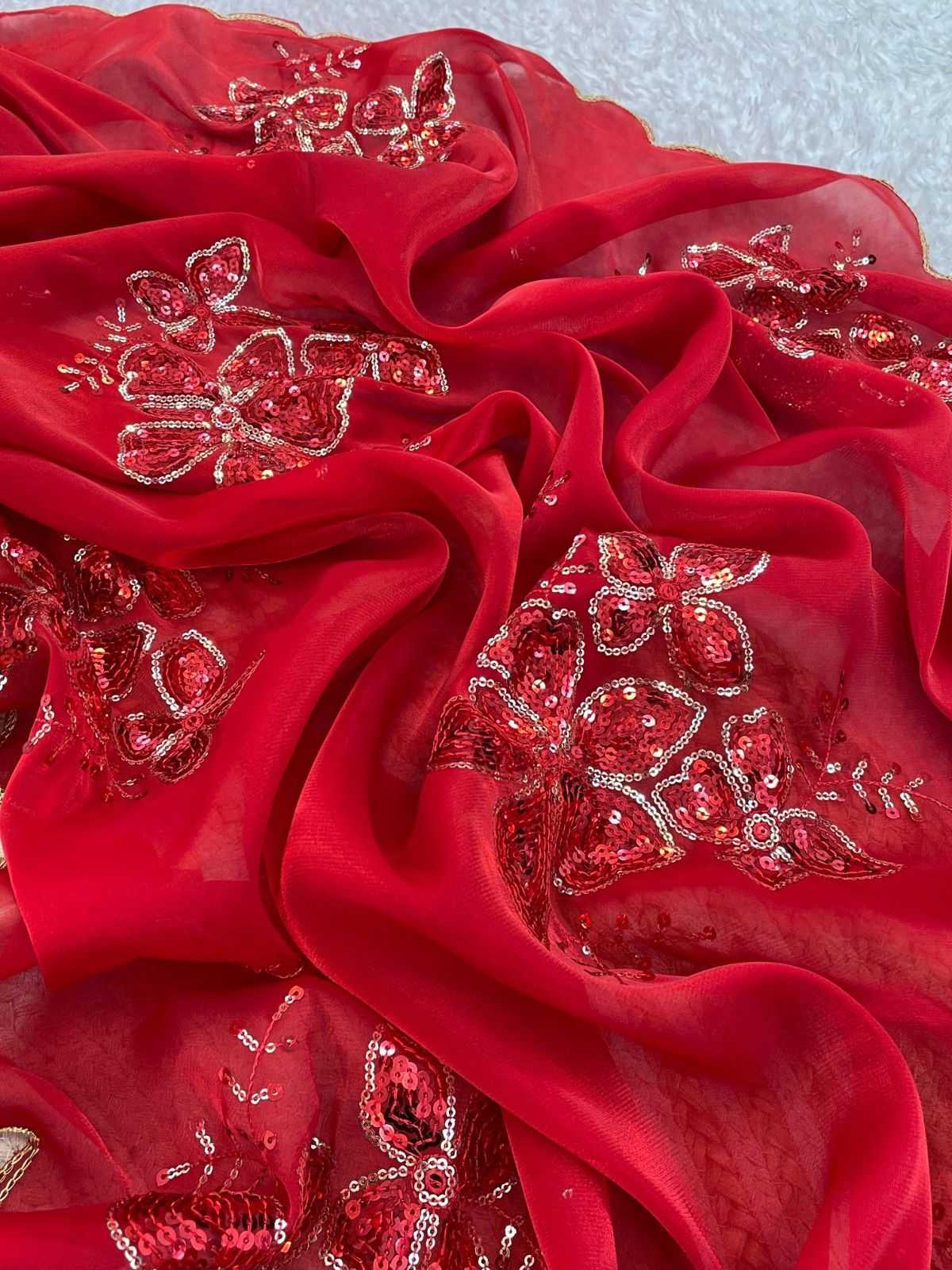 pr zimi chu sequence work arco border fashionable saree exports 