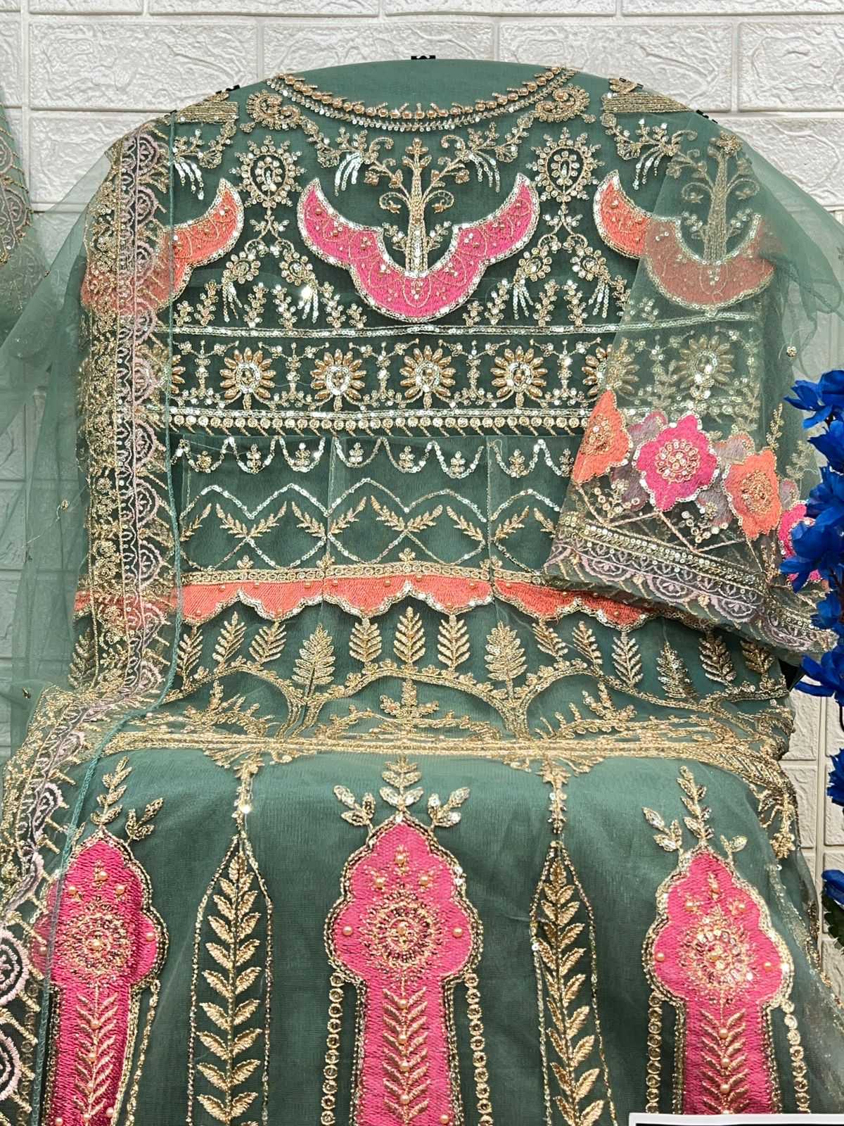 chantelle vol 7 by zaha amazing work butterfly net full stitch big size pakistani suits