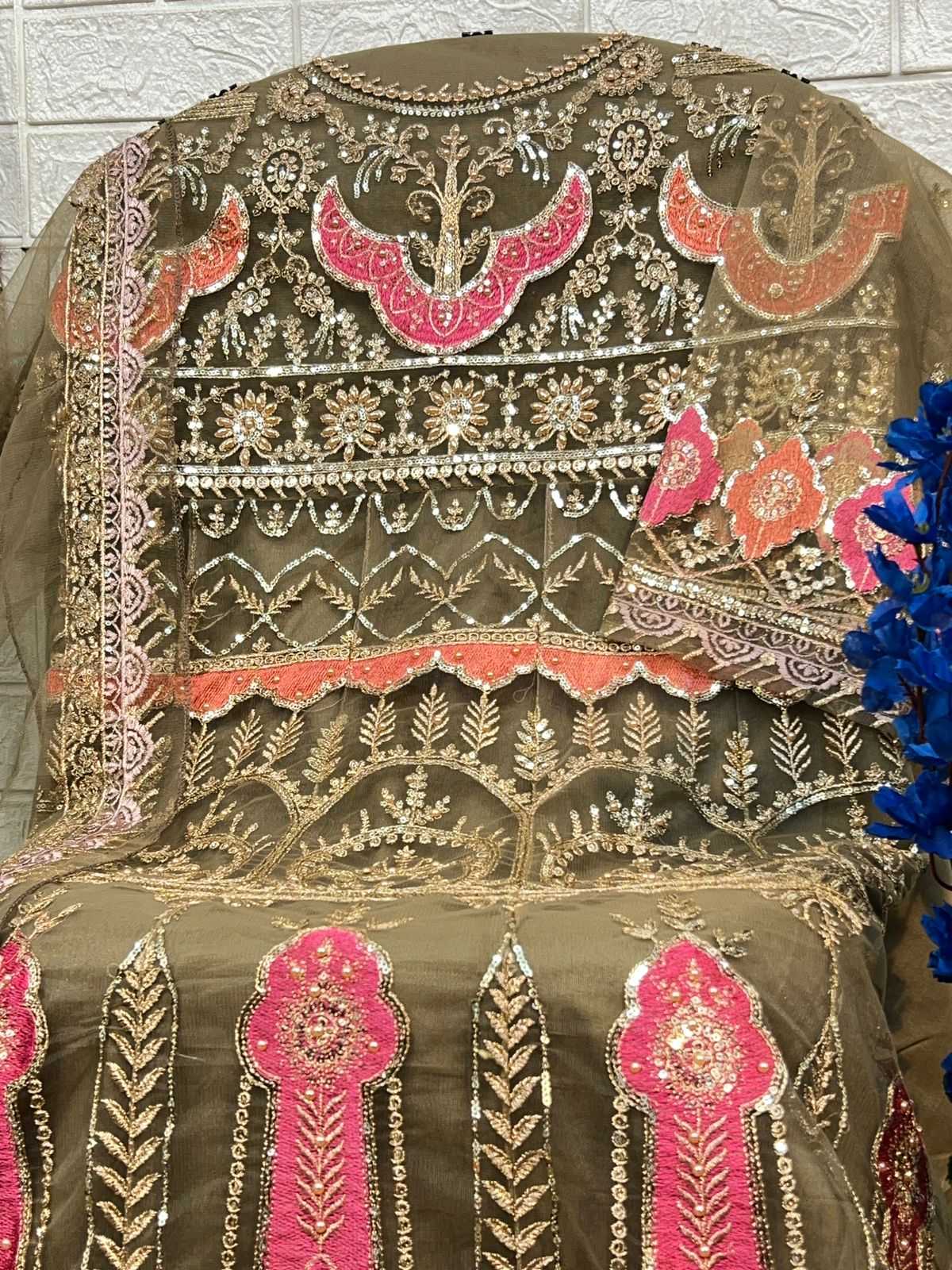 chantelle vol 7 by zaha amazing work butterfly net full stitch big size pakistani suits