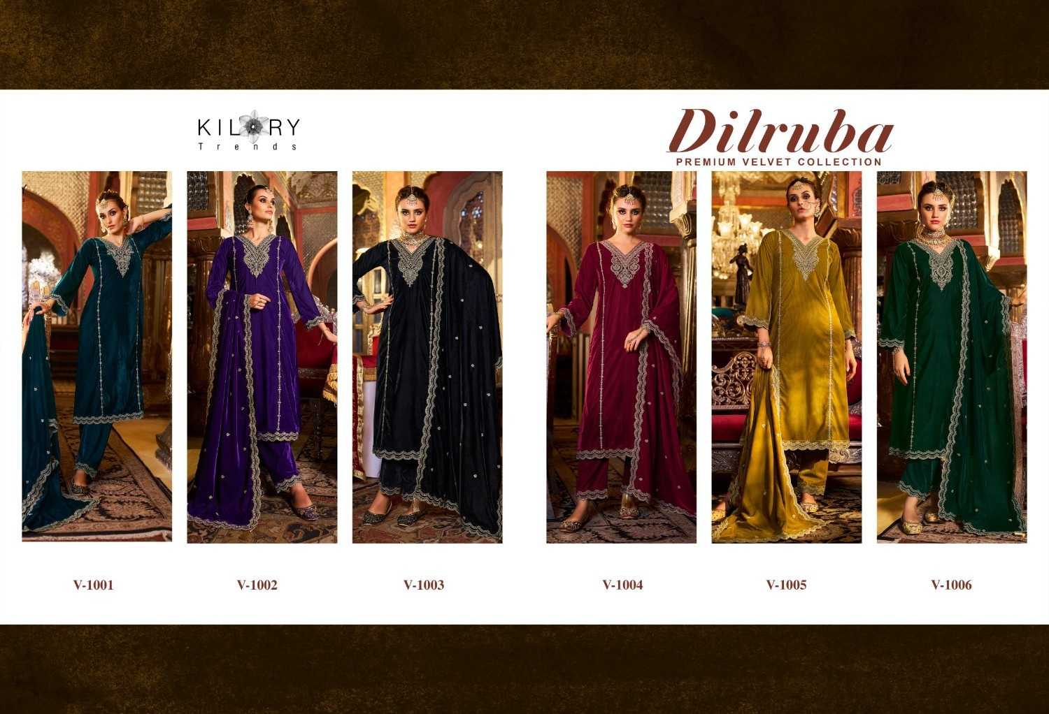 kilory trends dilruba winter special readymade velvet designer big size suit 