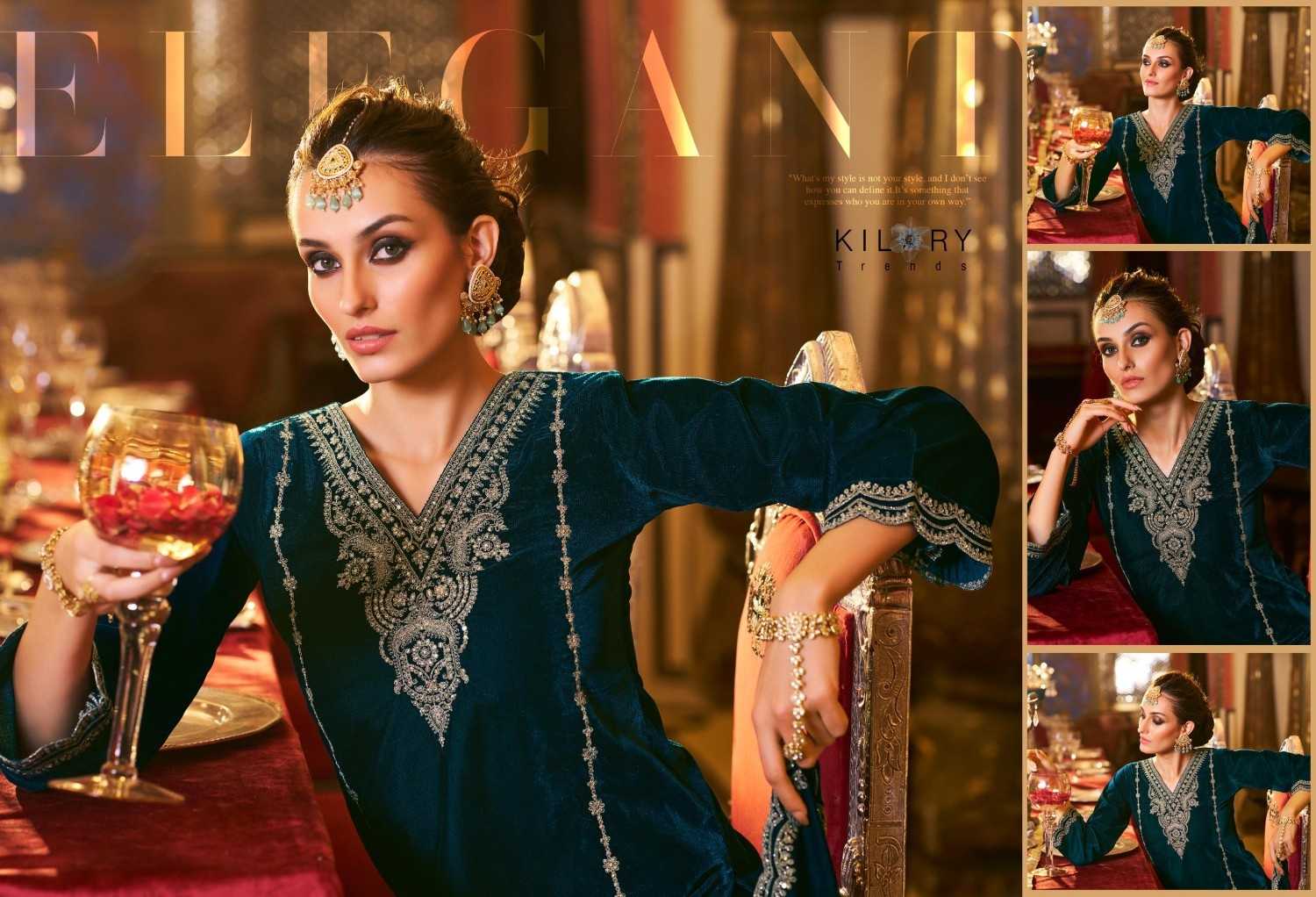 kilory trends dilruba winter special readymade velvet designer big size suit 